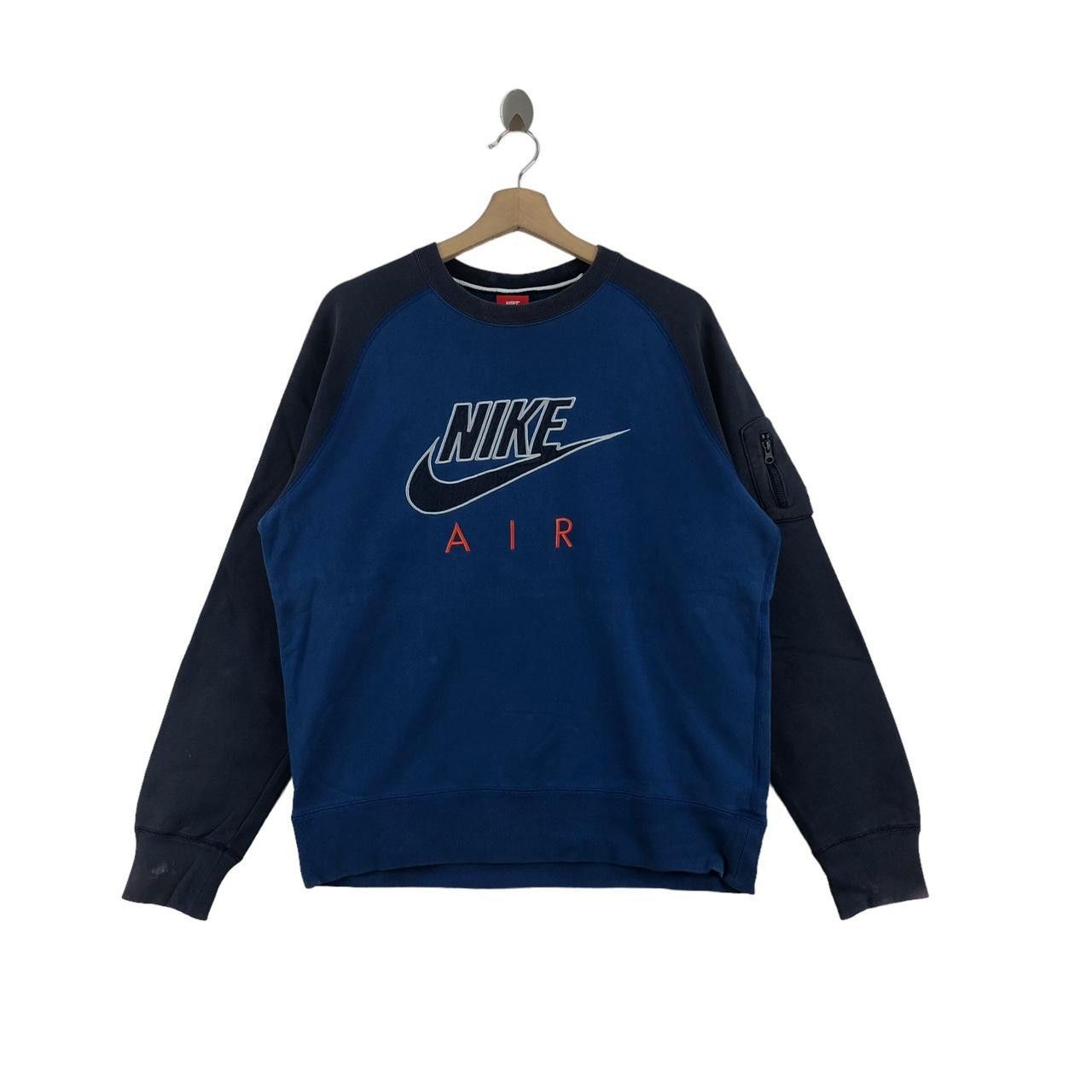 Nike NIKE AIR SWOOSH Logo Embroidered Raglan Sweatshirt Pullover Size L / US 10 / IT 46 - 1 Thumbnail