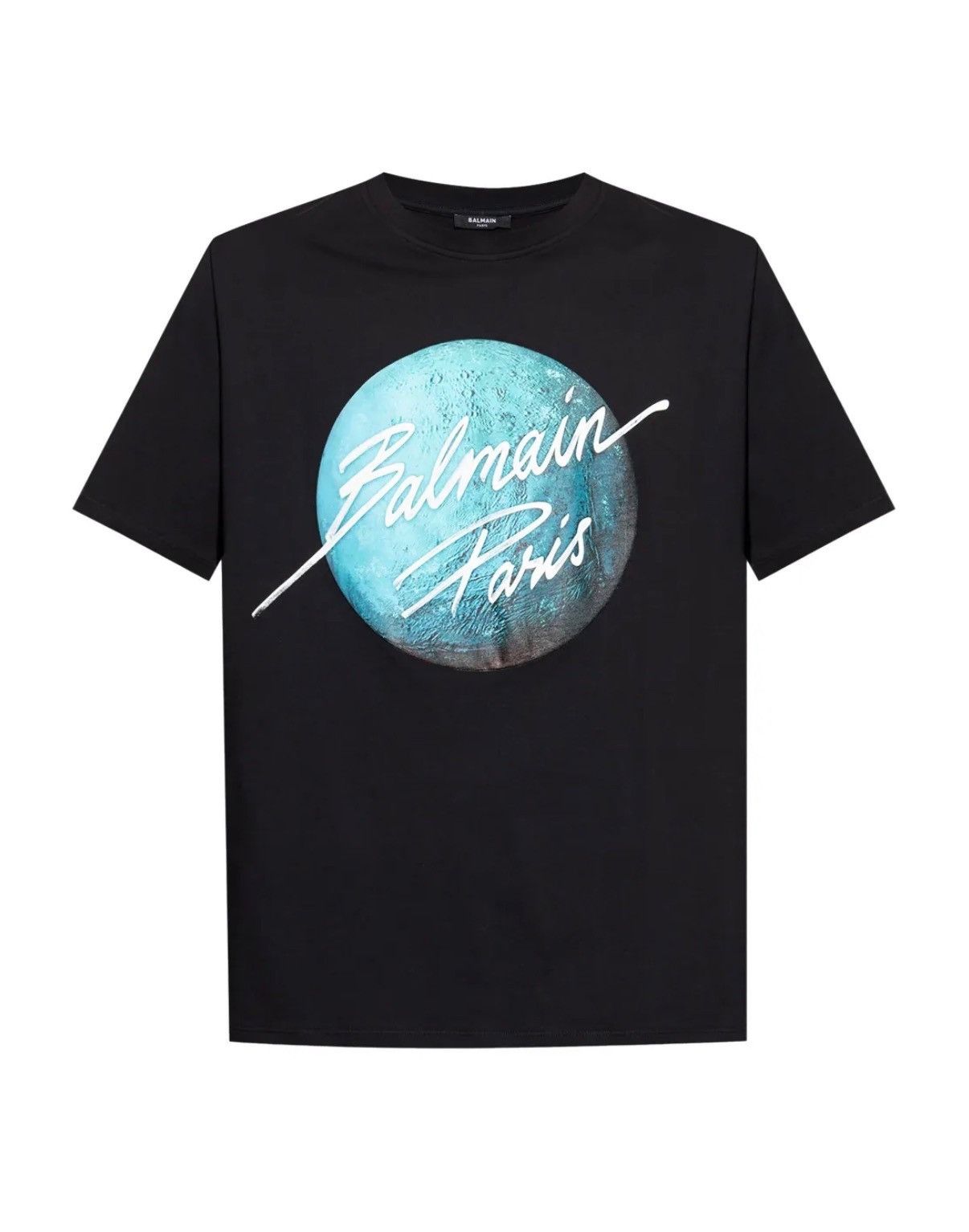 Balmain o1mt1gz0126 Balmain Paris & Planet T-Shirt in Black Size US L / EU 52-54 / 3 - 1 Thumbnail