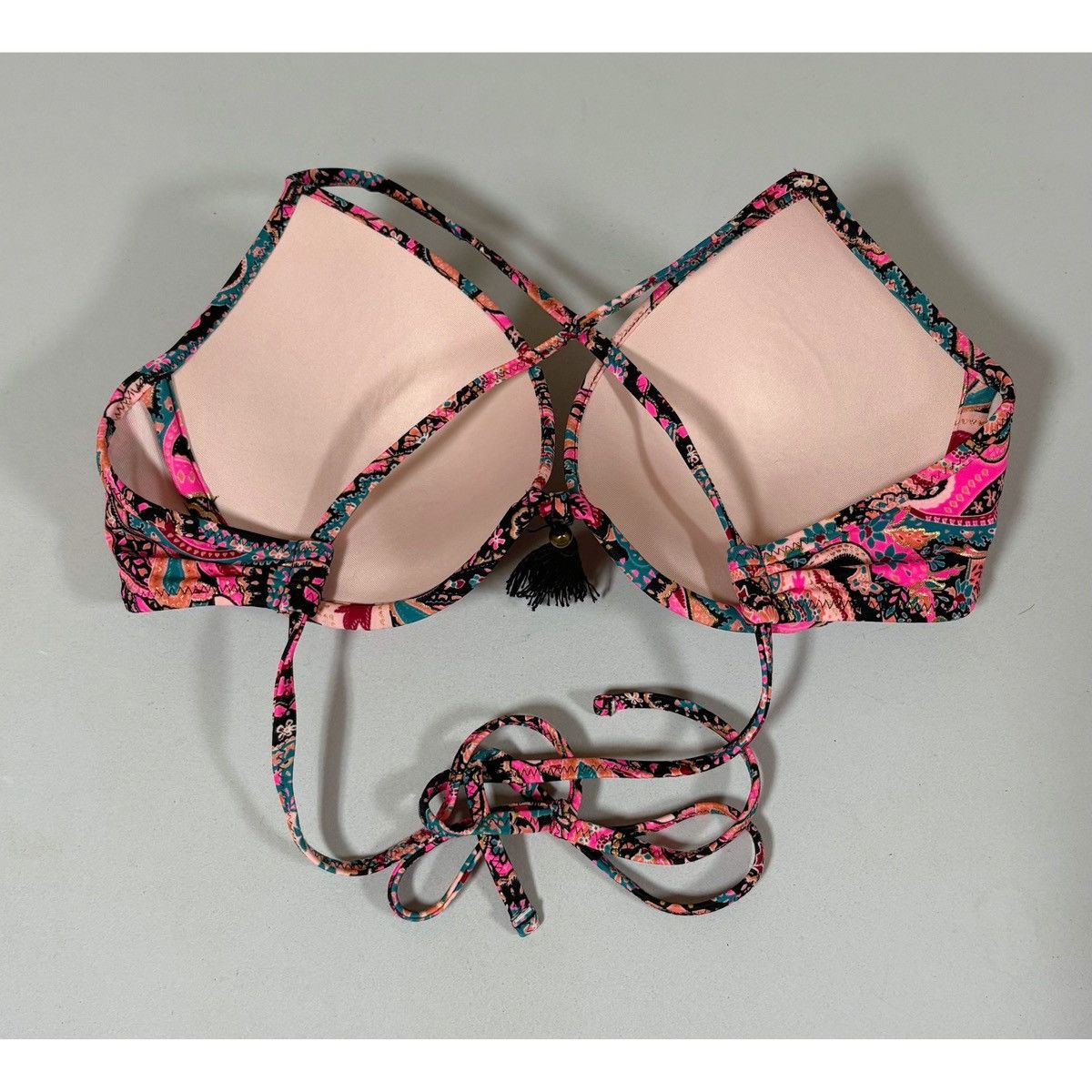 Other Pink Paisley Bikini Top Swimwear Bathing Suit Size 34C 🩷🖤✨ Size M / US 6-8 / IT 42-44 - 5 Thumbnail