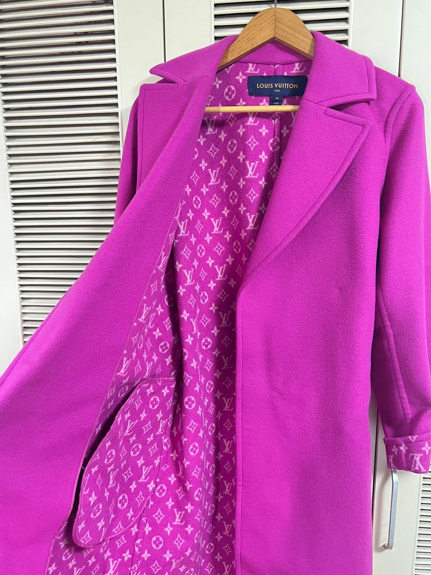 Louis Vuitton LV Women's 38 Purple Monogram Lined Mint Coat Size S / US 4 / IT 40 - 5 Thumbnail