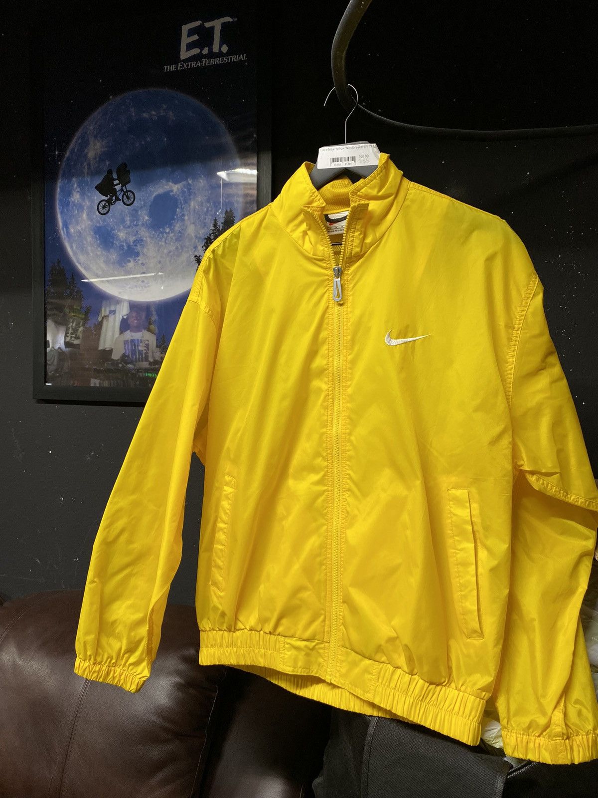 90's Vintage Nike Yellow Windbreaker Fullzip Jacket Medium