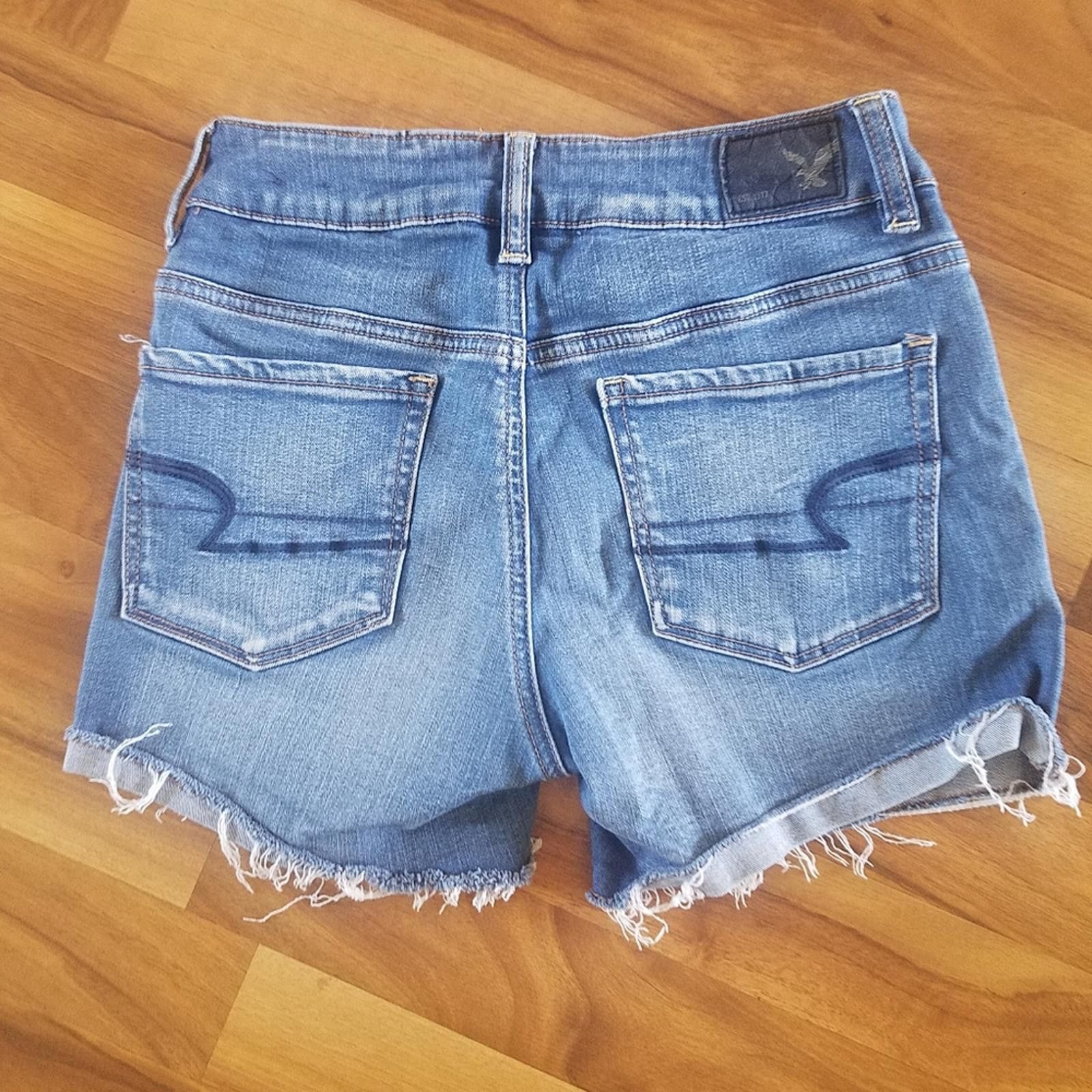 Designer American Eagle Hi Rise Shorts Size 0 Size 25" / US 0 / IT 36 - 2 Thumbnail