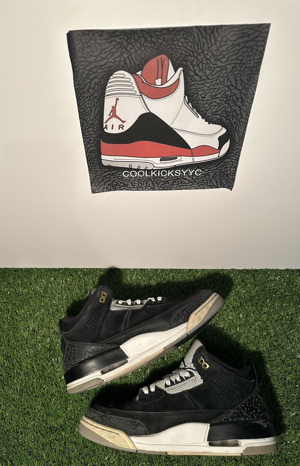 Jordan Brand Jordan 3 Tinker Black Cement Gold Size US 8.5 / EU 41-42 - 2 Thumbnail