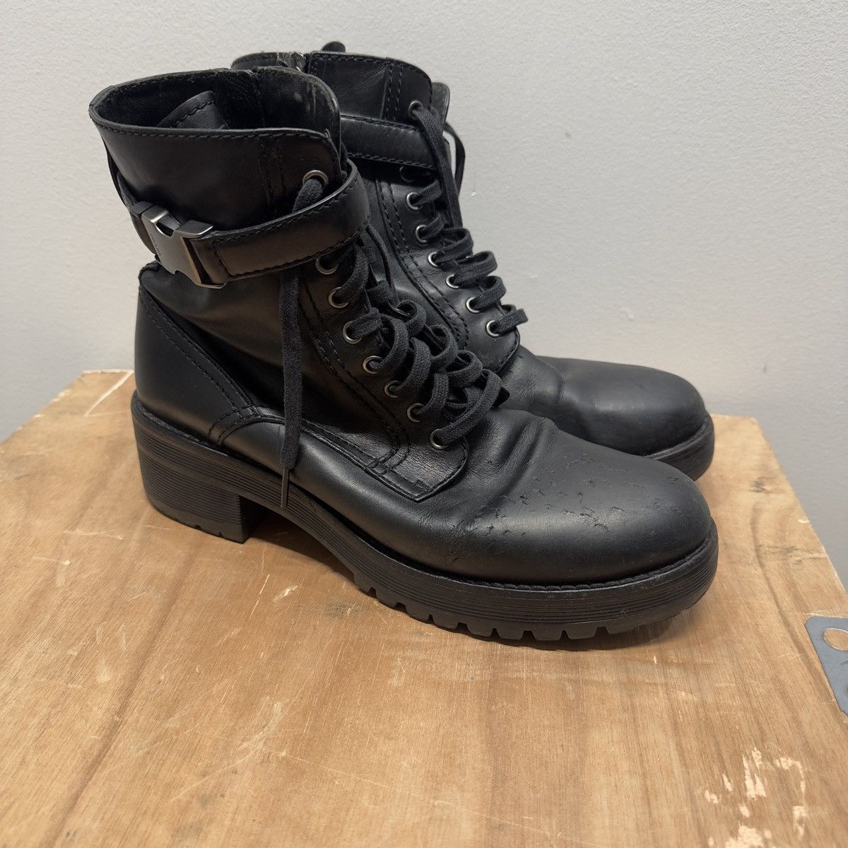 Prada Prada Sport Leather Buckle Combat Boots Distressed Size US 8 / EU 41 - 7 Thumbnail