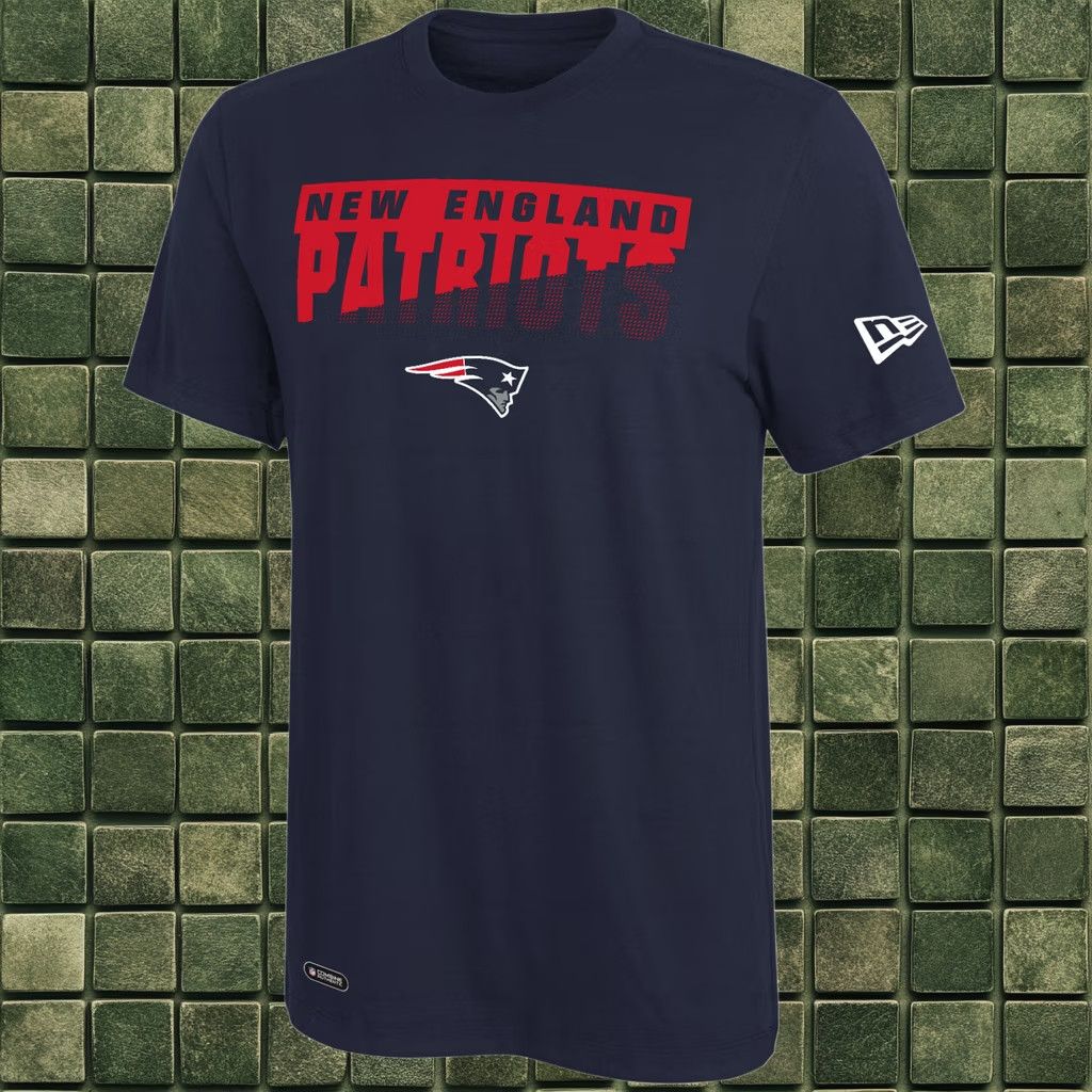 New England Patriots Newera Shirt Scoreboard Dritek NFL Football Short Sleeve Tee Mens Small, Men's