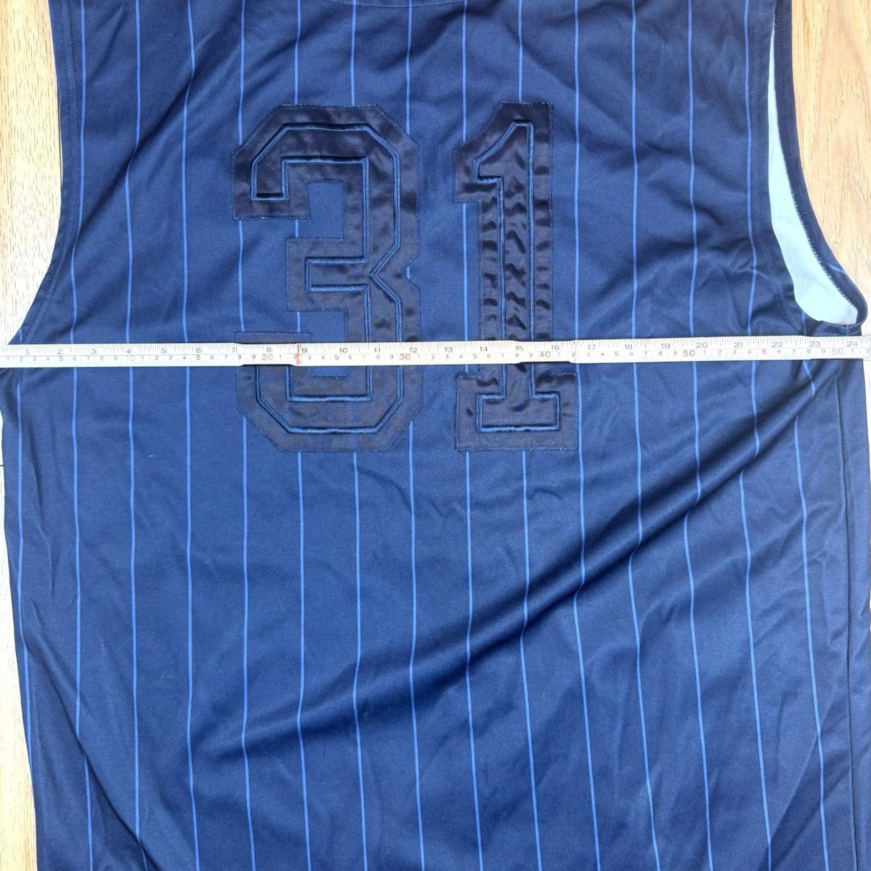 Nike VINTAGE Nike Baseball Jersey Tank Mens XL Blue Pinstripe N Logo Sleeveless 31 Size US XL / EU 56 / 4 - 7 Thumbnail