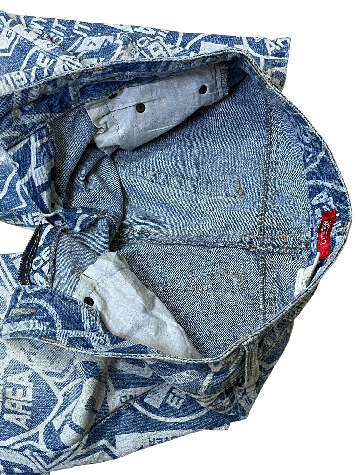 Le Grande Bleu (L.G.B.) Sick japanese subculture W.A.Z.P fullprint route 666 jeans Size US 30 / EU 46 - 11 Thumbnail