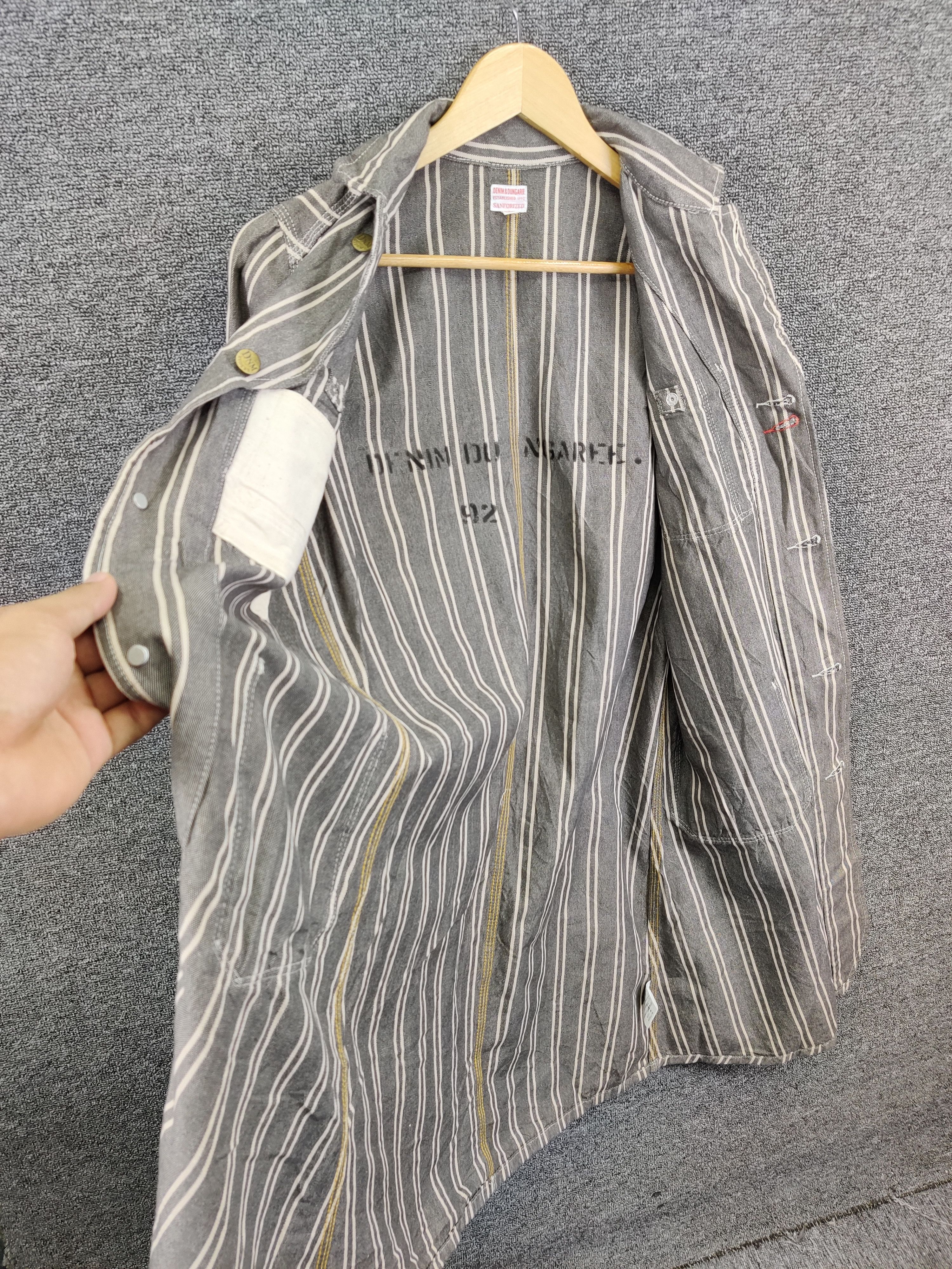 Vintage Vintage 90s Denim Dungaree Hickory Stripe Chore Jacket Size US S / EU 44-46 / 1 - 7 Thumbnail