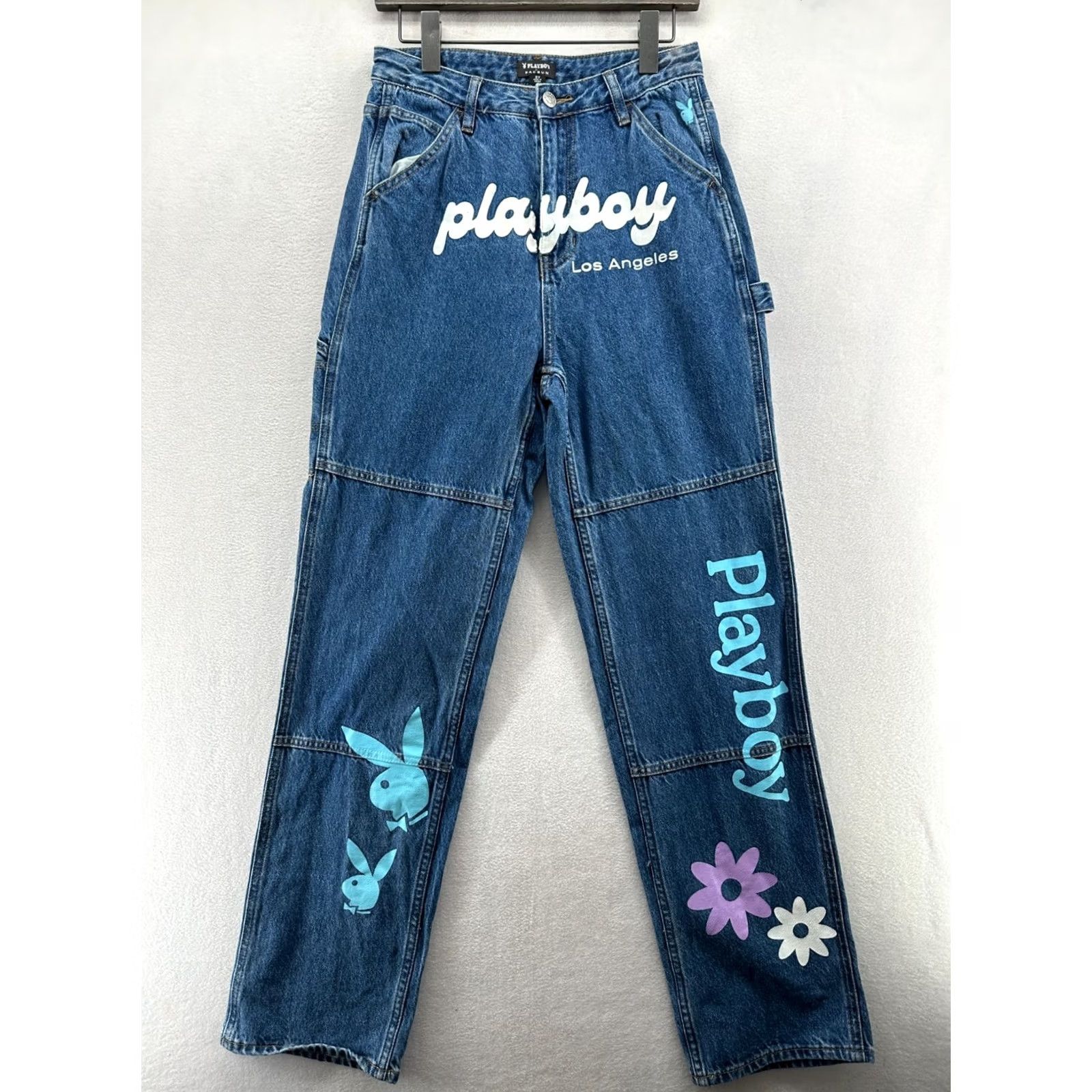 Pacsun Pacsun Payboy Straight Jeans Blue Women's 27 Denim Pockets 100% Cotton Denim Medium Wash Regular Fit Carpenter Inseam 33 in Size 27" / US 4 / IT 40 - 2 Thumbnail