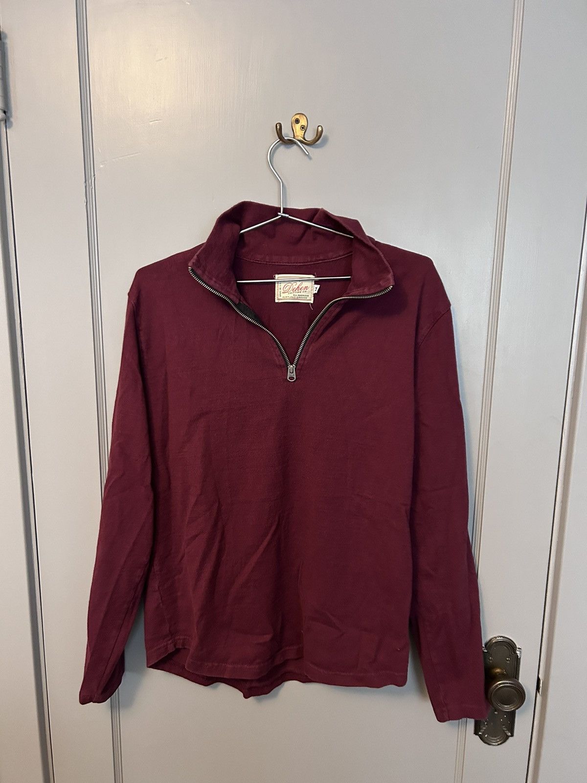 image of Dehen 1920 Dehen Moto Quarter Zip in Maroon, Men's (Size Medium)