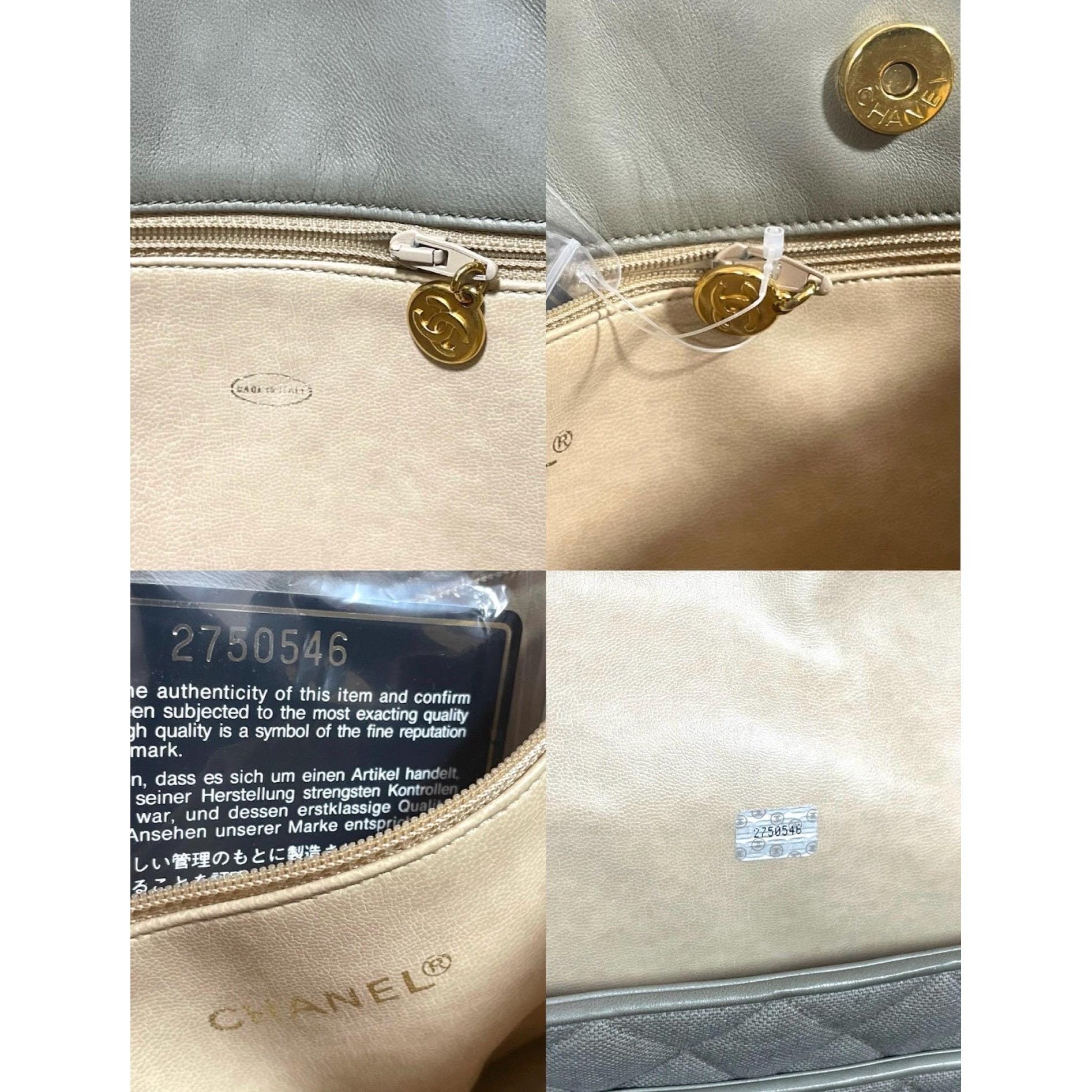 Chanel Vintage CHANEL taupe grey canvas and lambskin shoulder tote Size ONE SIZE - 6 Thumbnail