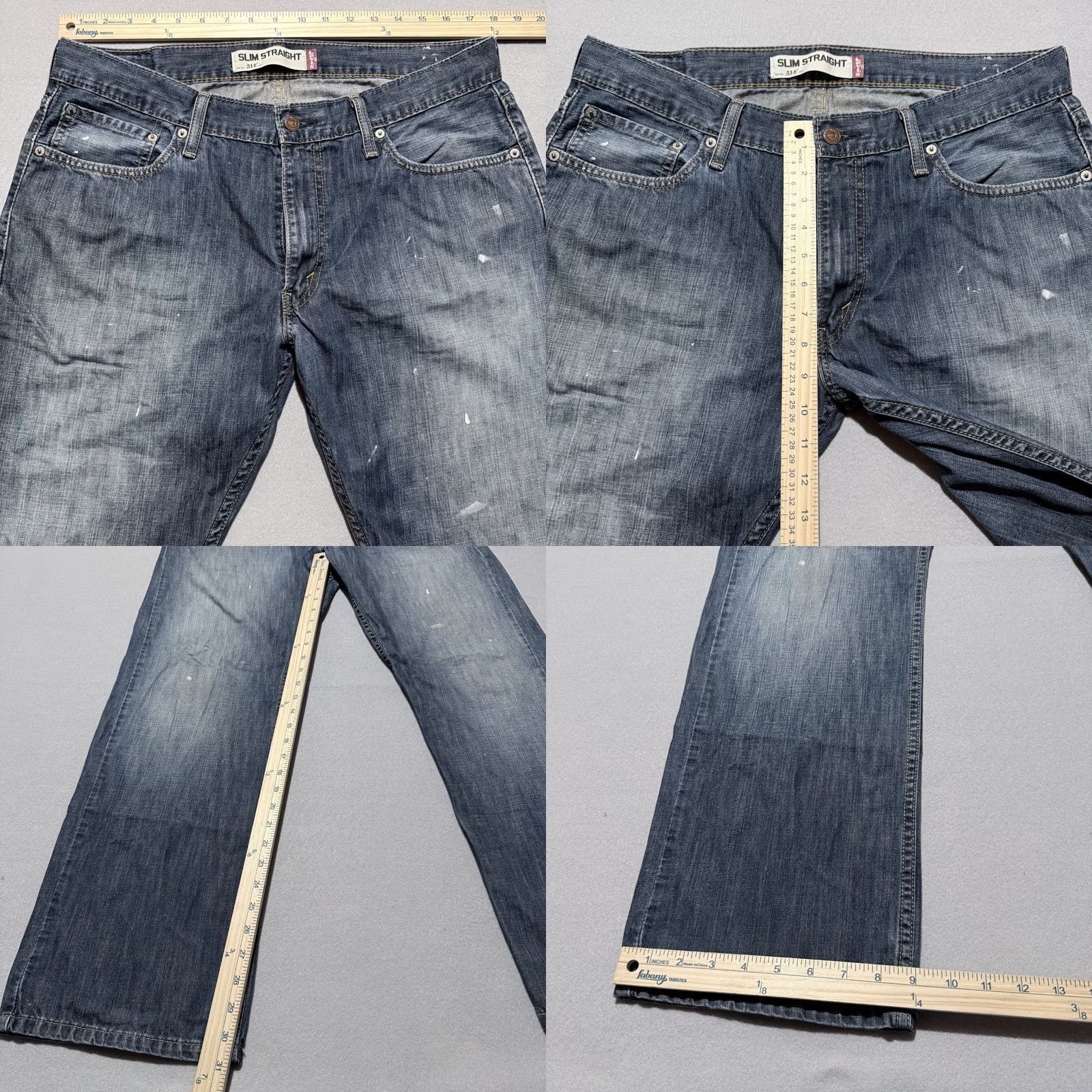 Levi's Levi's 514 Jeans Men Slim Straight Blue Denim Zip Fly 36x30 Distressed 5-Pocket Design Vintage N/A Size US 36 / EU 52 - 9 Thumbnail