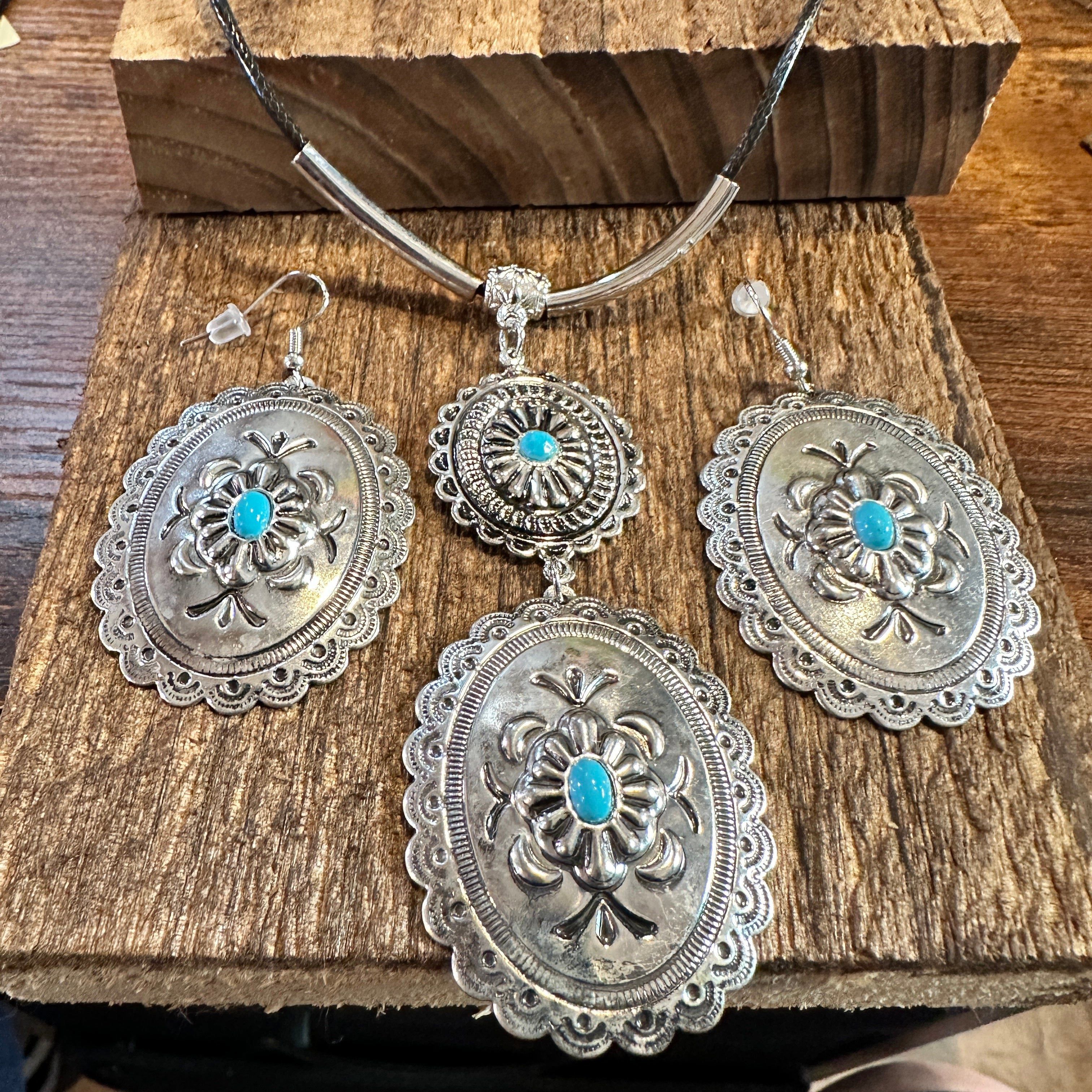 Other Turquoise Stone Bohemian Concho Jewelry Set with Fast Shippi Size ONE SIZE - 3 Thumbnail