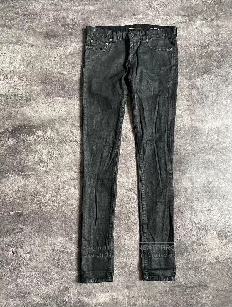 Saint Laurent Paris Saint Laurent Paris Black Glue Elastic Denim Pants Size US 26 / EU 42 - 1 Thumbnail