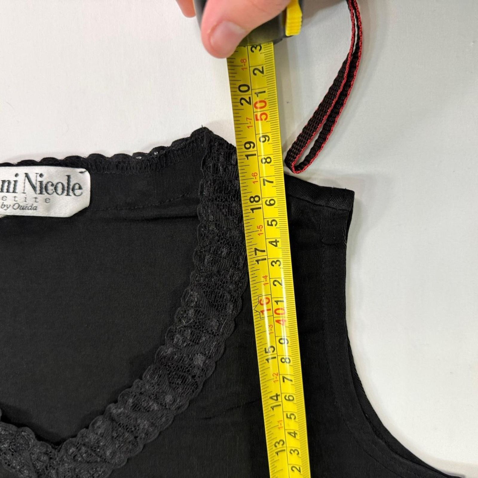 Other Vintage Womens Black lace trim V-neck tank top y2k Size L / US 10 / IT 46 - 4 Thumbnail