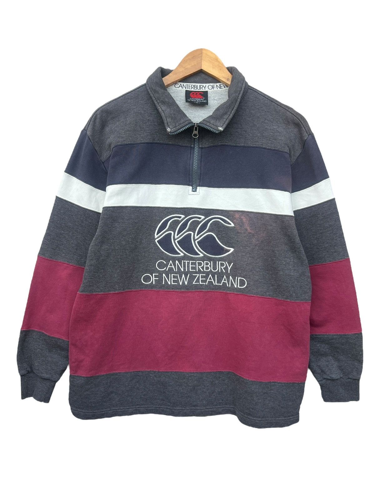 Canterbury of New Zealand Vintage Centerburry Half Zip Big Logo Distressed Sweatshirt Size US M / EU 48-50 / 2 - 1 Thumbnail