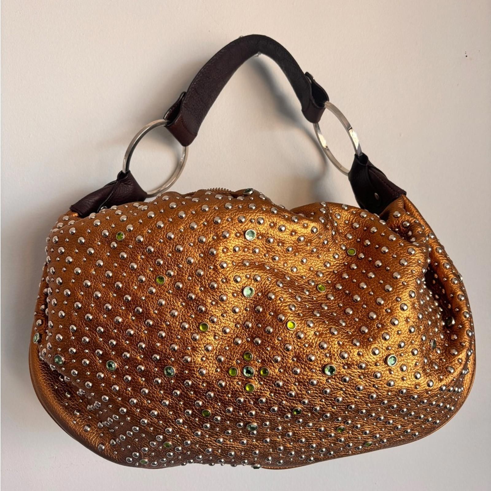 Cole Haan G Series" by Cole Haan - Studded Gold Handbag Size ONE SIZE - 1 Thumbnail