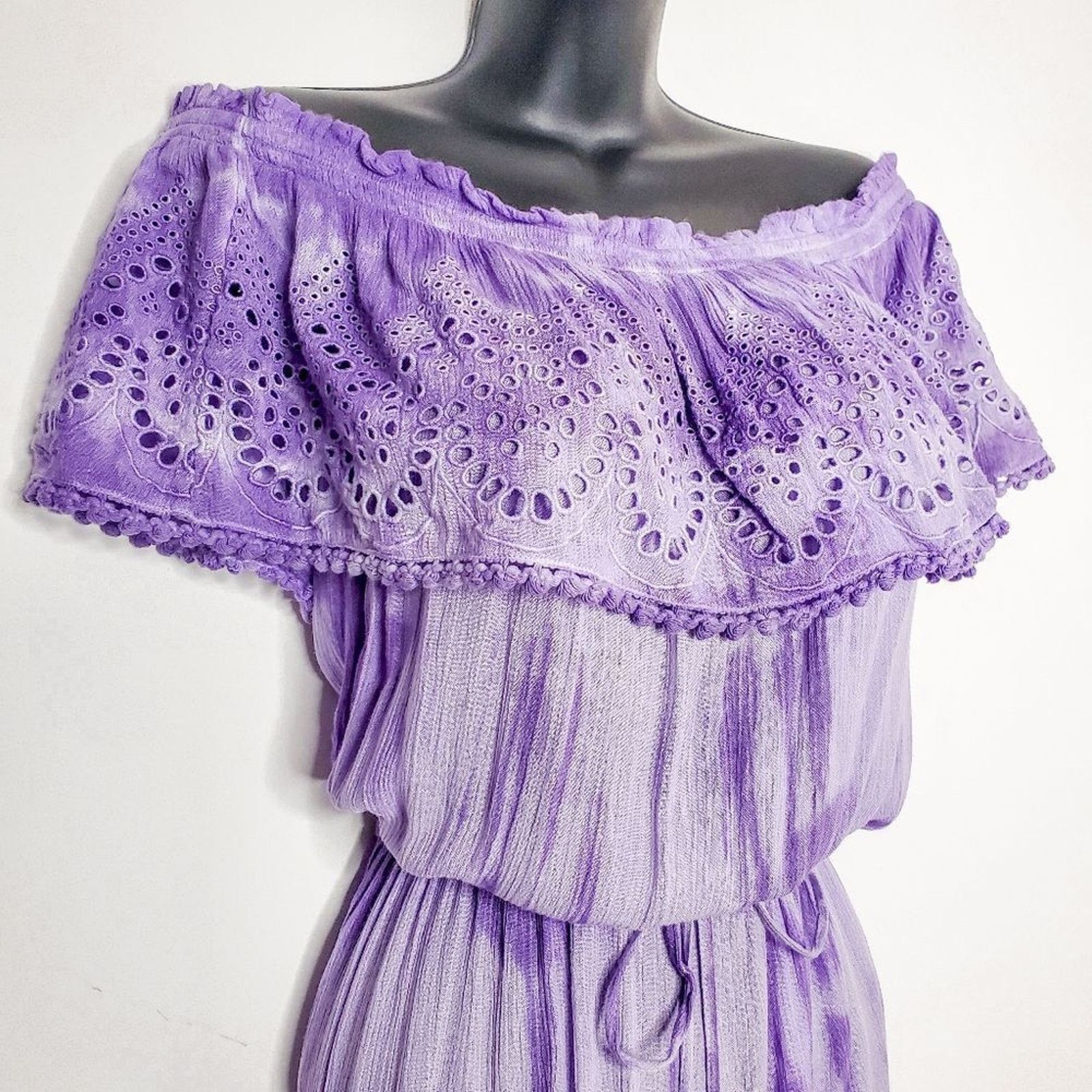 Ramy Brook Ramy Brook Marino Purple Tie Dye OTS Mini Dress Size XS Size XS / US 0-2 / IT 36-38 - 2 Thumbnail