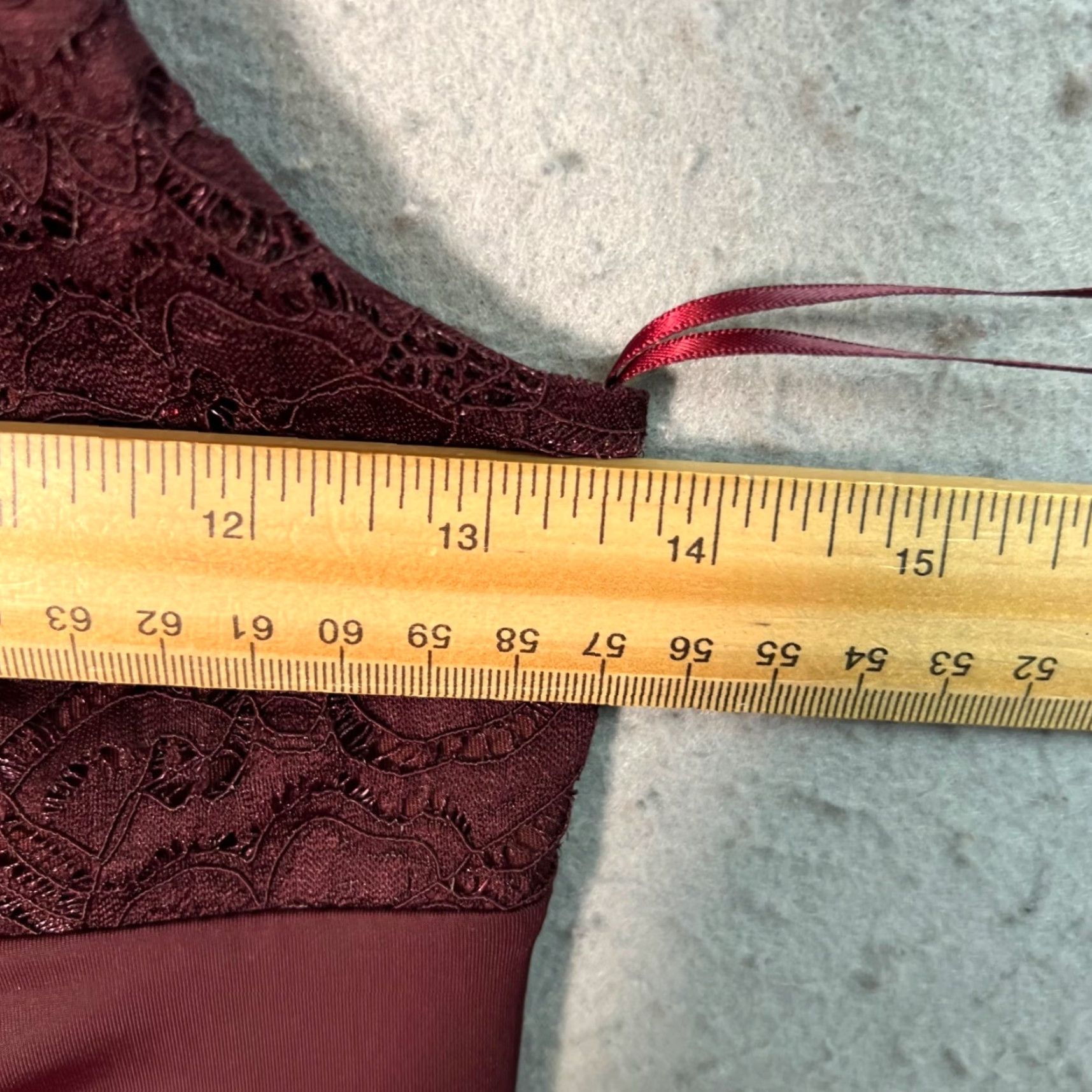 Vintage DYLN Womens Small One-Shoulder Burgundy Asymmetrical Top w/ Lace Detail Blouse Size S / US 4 / IT 40 - 5 Thumbnail