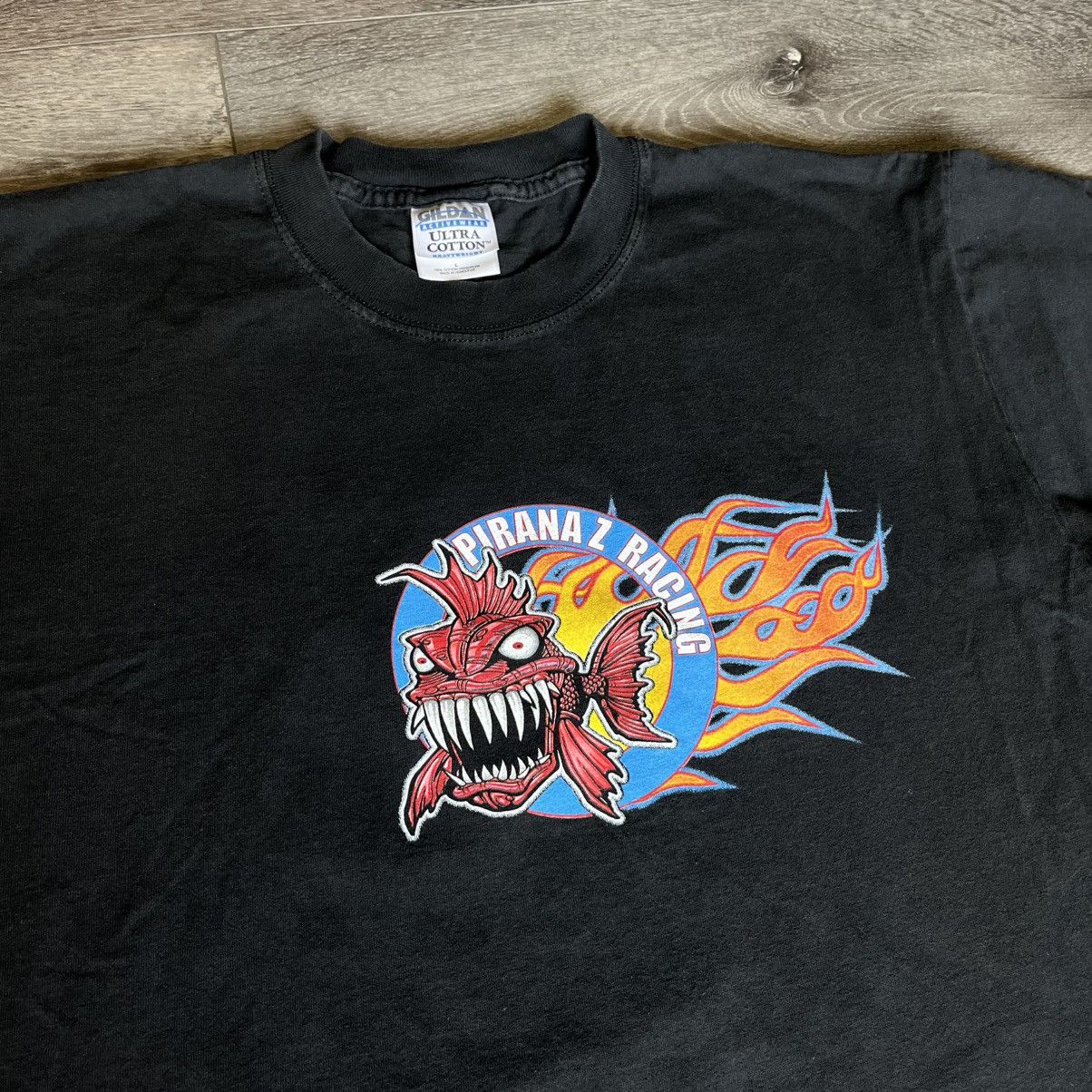 Vintage Vintage 2000s Piranaz Racing For My Next Trick Graphic Tee Size US L / EU 52-54 / 3 - 3 Thumbnail