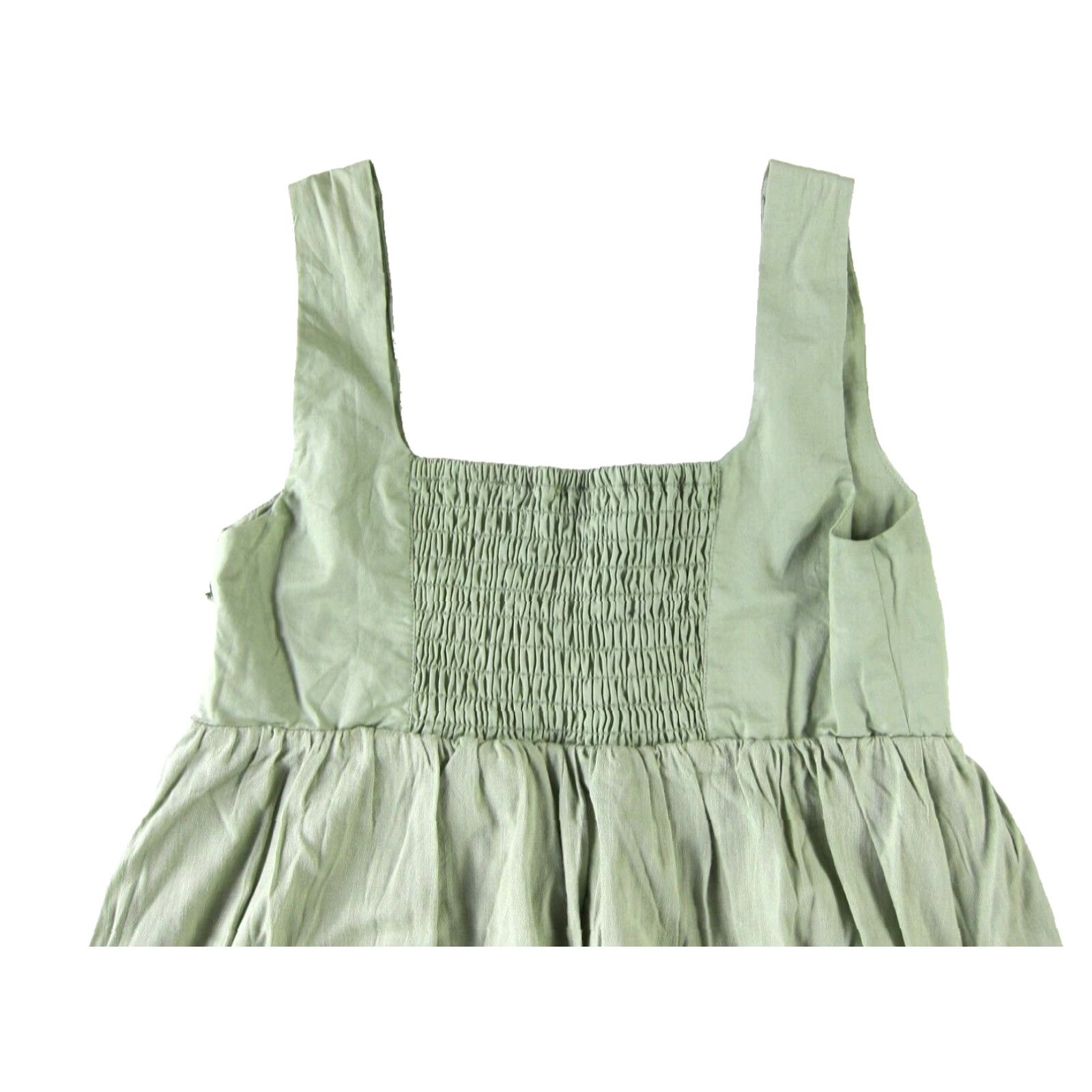 Vintage And Now This Cotton Stretch Green Sleeveless Pocket Sheath Tank Sun Dress Small Size S / US 4 / IT 40 - 5 Thumbnail