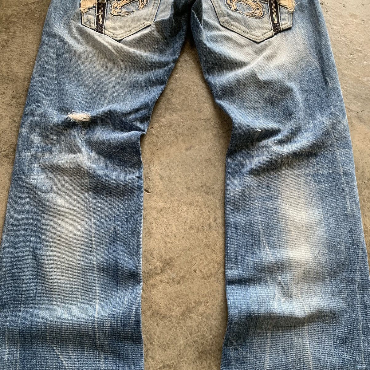 14th Addiction × If Six Was Nine × Japanese Brand RedPepper Spellout Embroidery Zipper Pocket Jeans Size US 33 - 8 Thumbnail