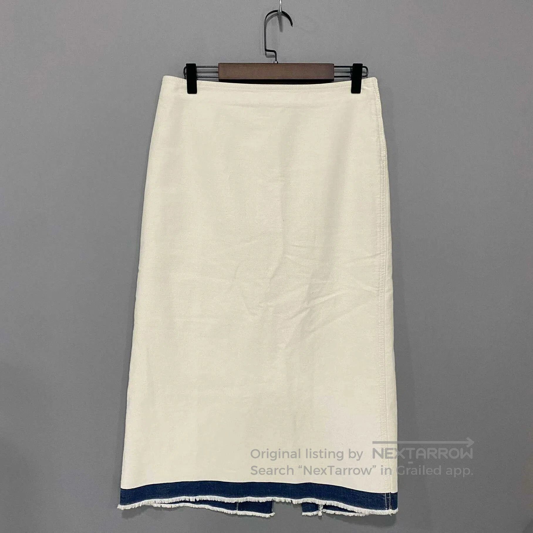 Prada PRADA Triangle Logo Denim Paneled Long Skirt. Size 39" - 3 Thumbnail