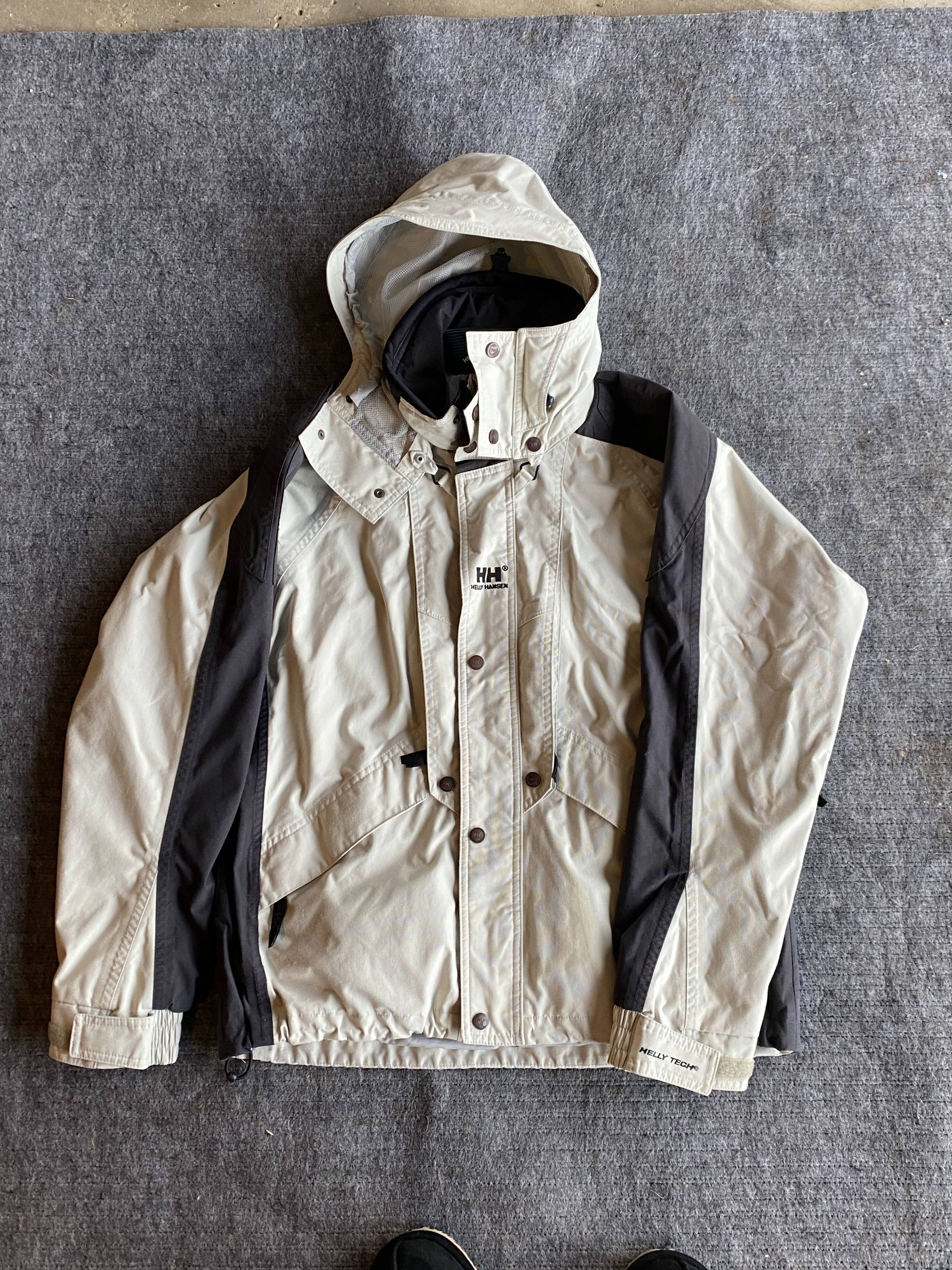 image of Helly Hansen Men's Shell Hooded Full Zip Jacket Gray White (Size Medium)