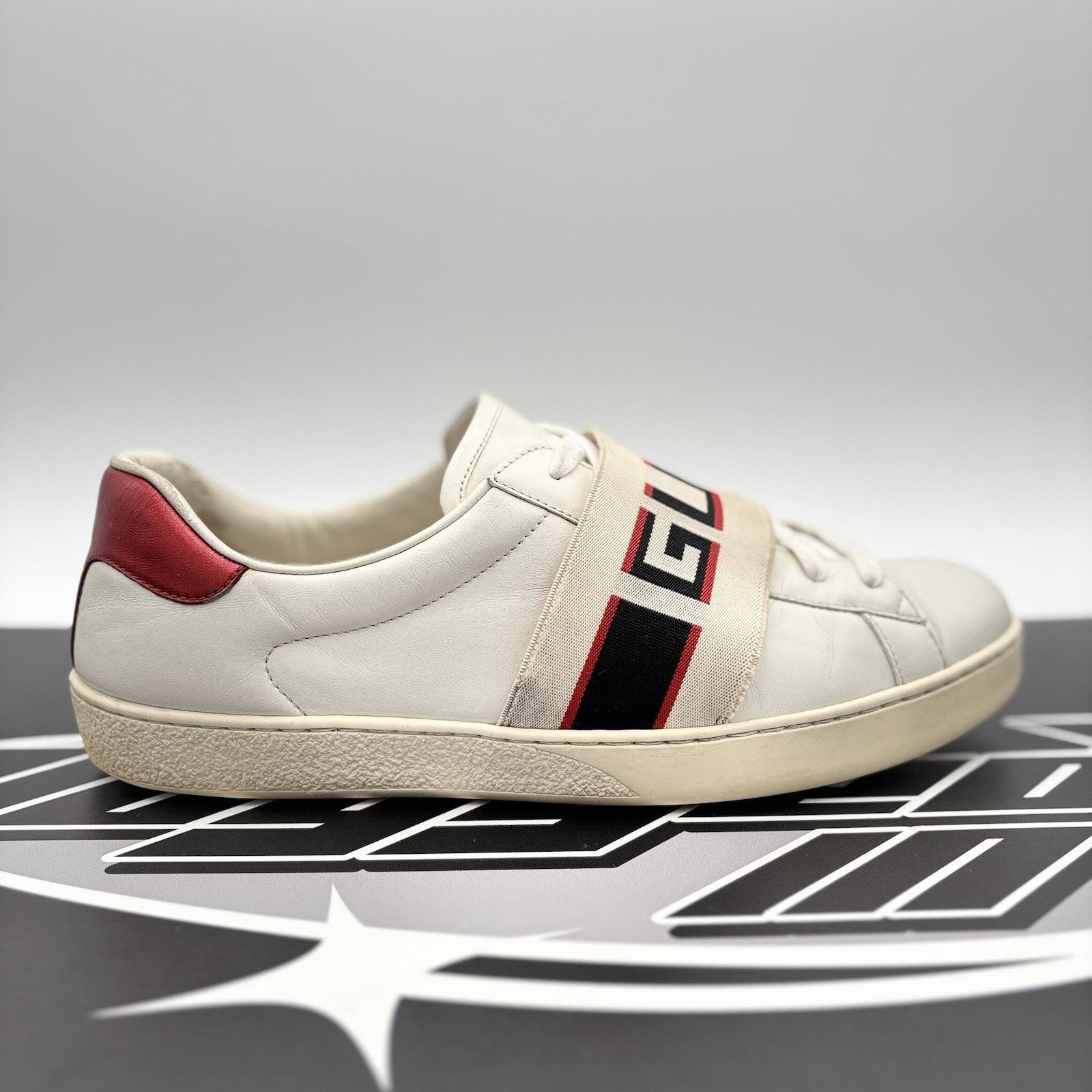 Gucci Size 9 G (9.5 US) - Gucci Ace Leather With Strap ' White ' Size US 9.5 / EU 42-43 - 2 Thumbnail