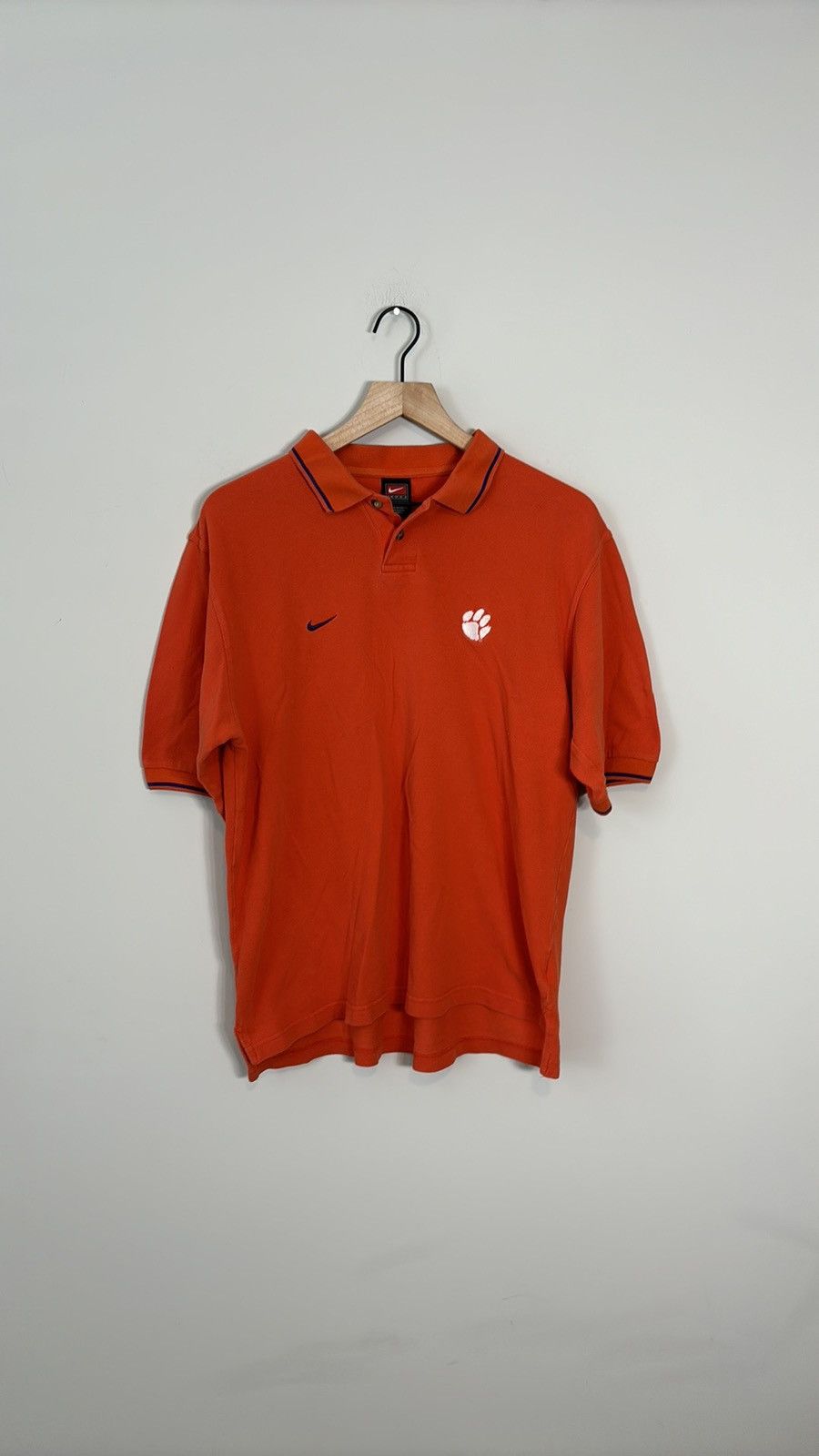 Nike × Vintage Vintage Nike Clemson Tigers Polo Shirt Size US M / EU 48-50 / 2 - 1 Thumbnail