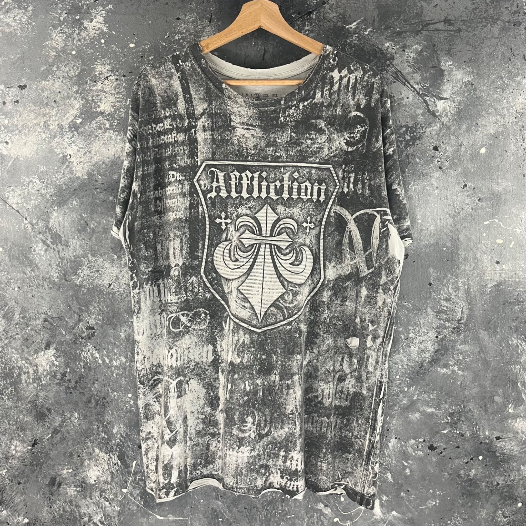 Affliction × Vintage Vintage Y2K Affliction AOP shirt Size US XL / EU 56 / 4 - 1 Thumbnail