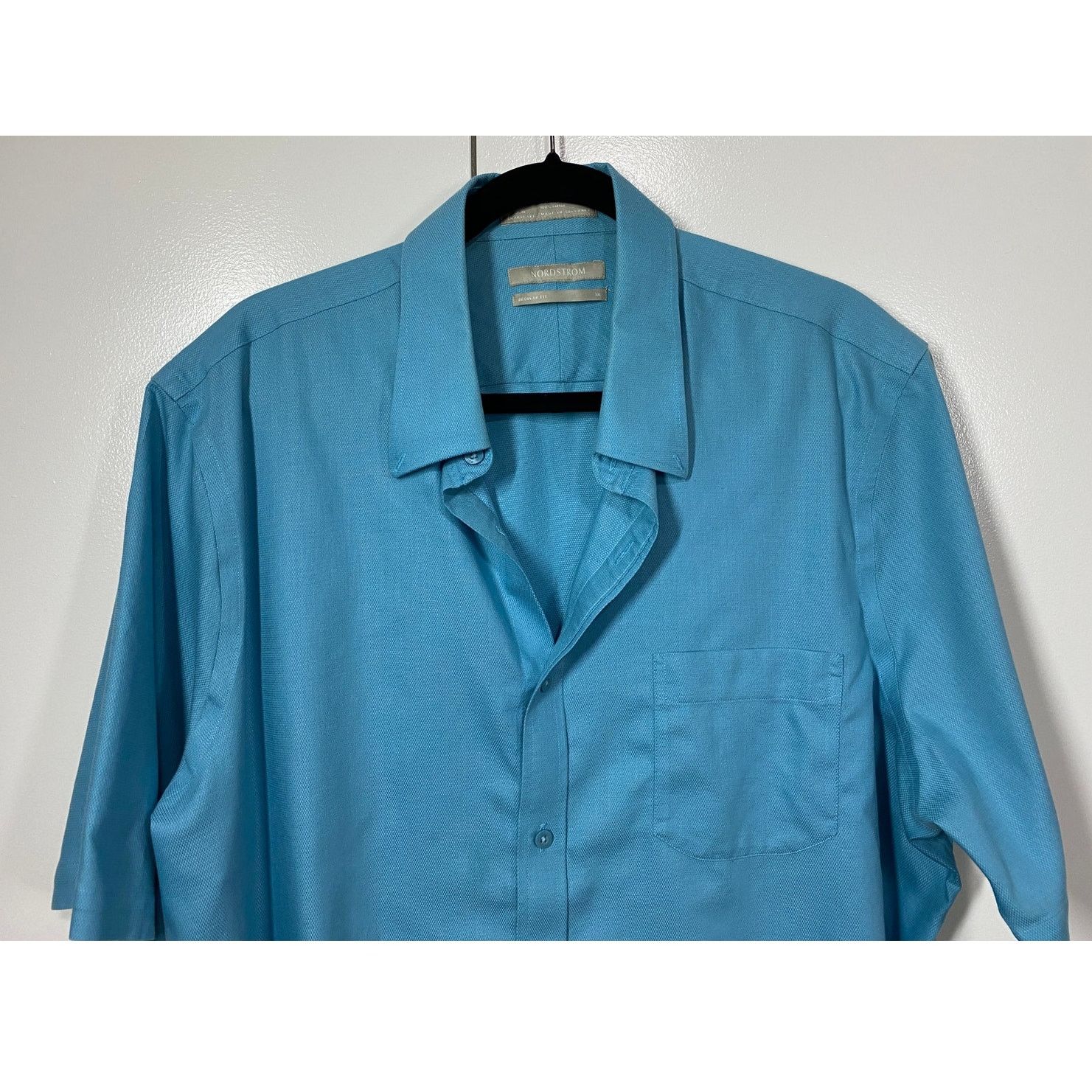 Nordstrom Nordstrom Ocean Blue Cotton Short Sleeve Shirt Size XXL Size US XXL / EU 58 / 5 - 2 Thumbnail