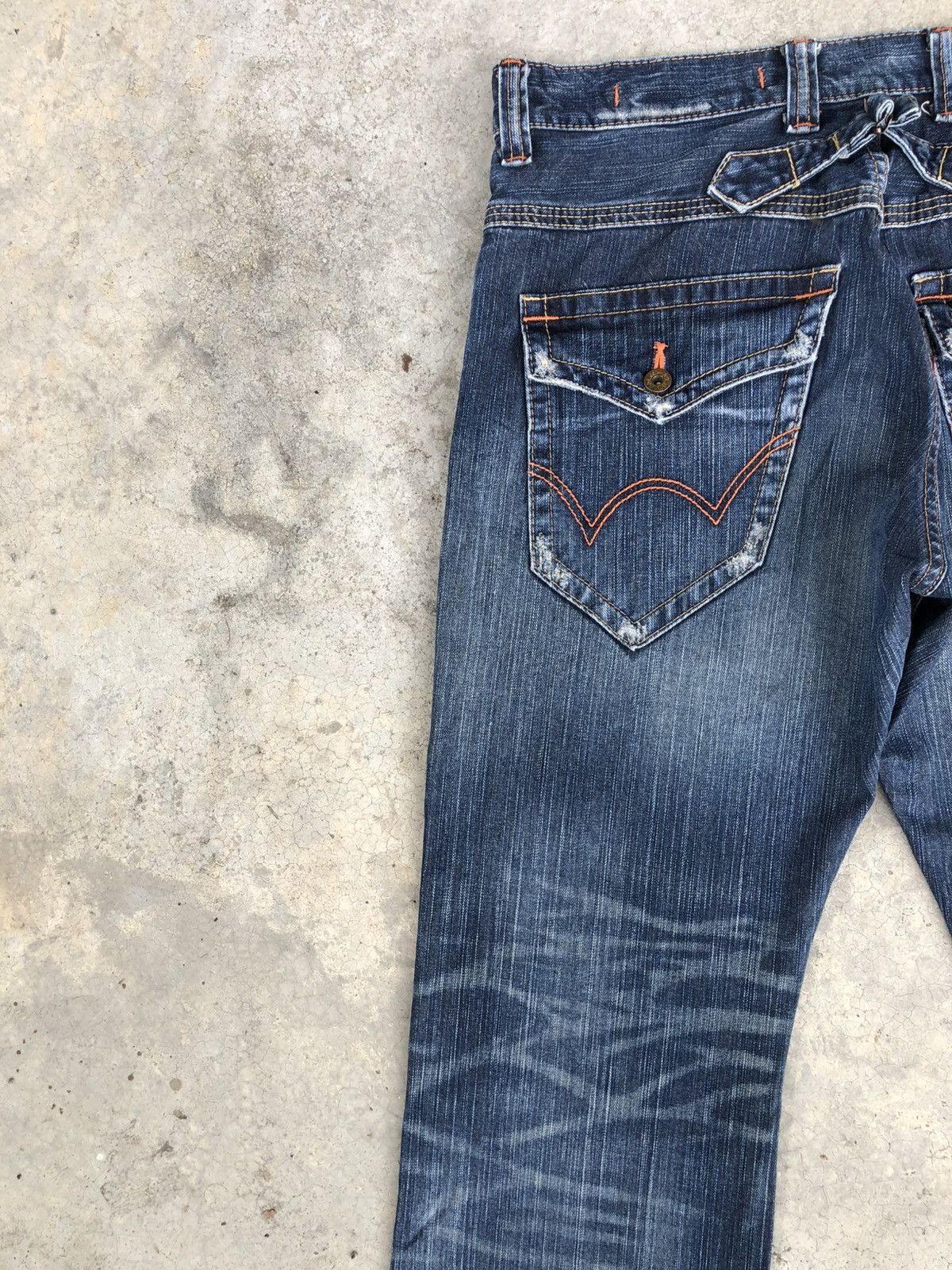 If Six Was Nine Japanese Edwin Flared Jeans Distressed Back Buckle Size US 34 / EU 50 - 9 Thumbnail