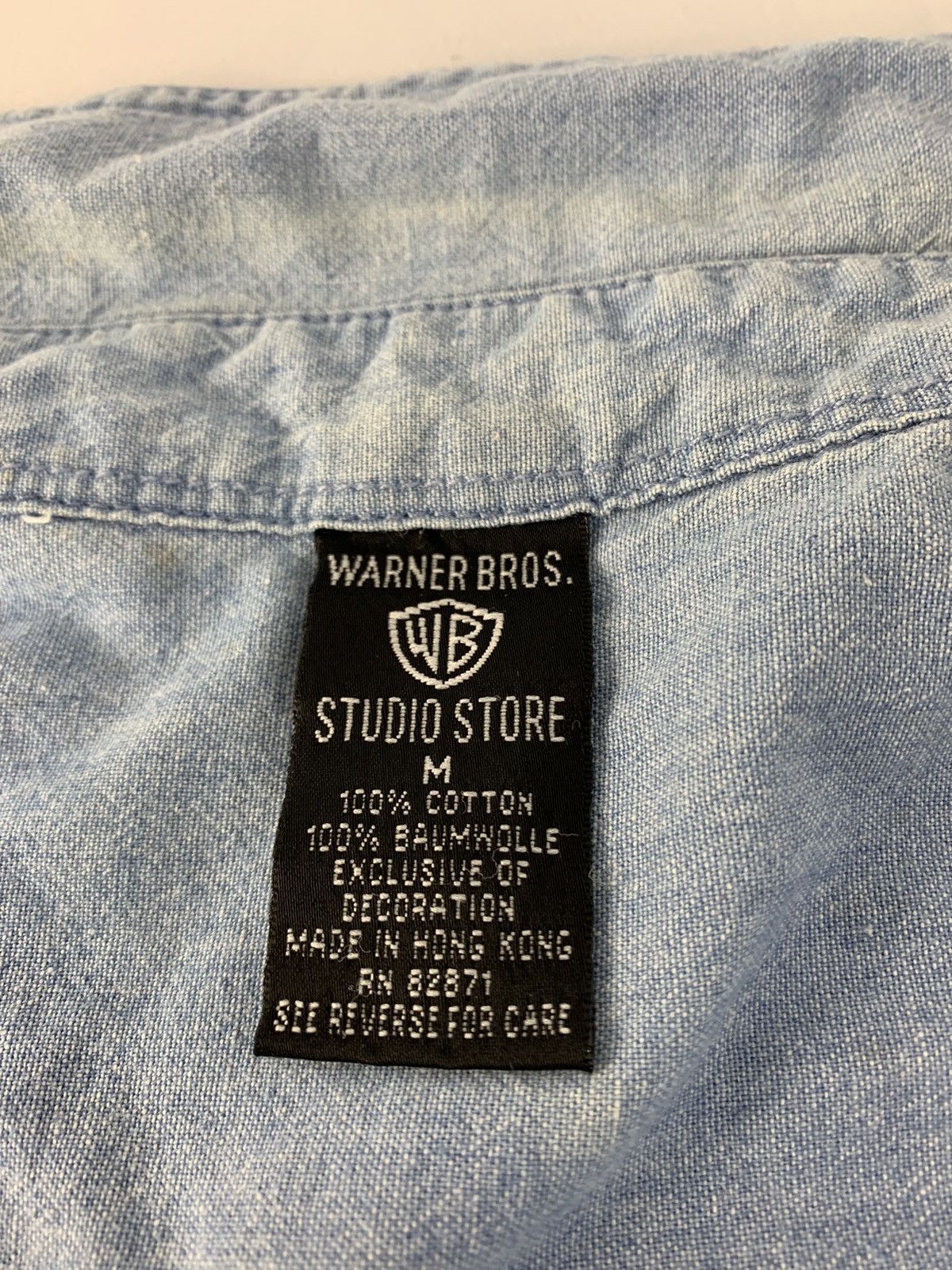 Vintage Warner Bros Looney Tunes Denim Western Embroidery Logo Shirt Size US L / EU 52-54 / 3 - 7 Thumbnail