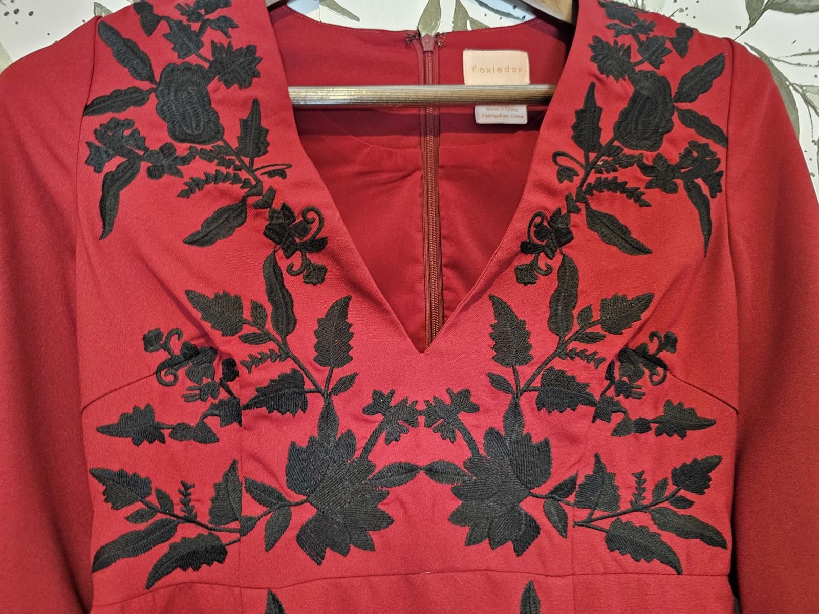 Other Foxiedox Anthropologie Dress Red Womens Size S Embroidered Size XS / US 0-2 / IT 36-38 - 8 Thumbnail