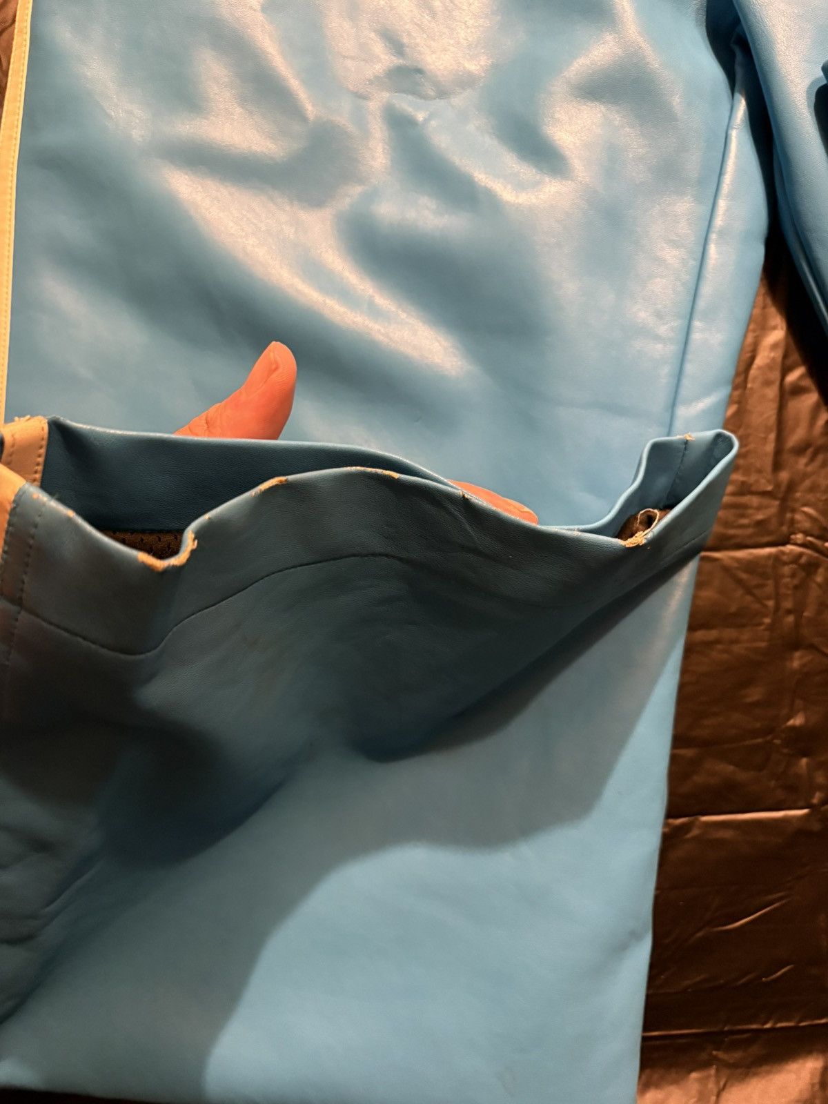 MNML Mnml blue leather pants x XXL Size US 44 / EU 60 - 5 Thumbnail