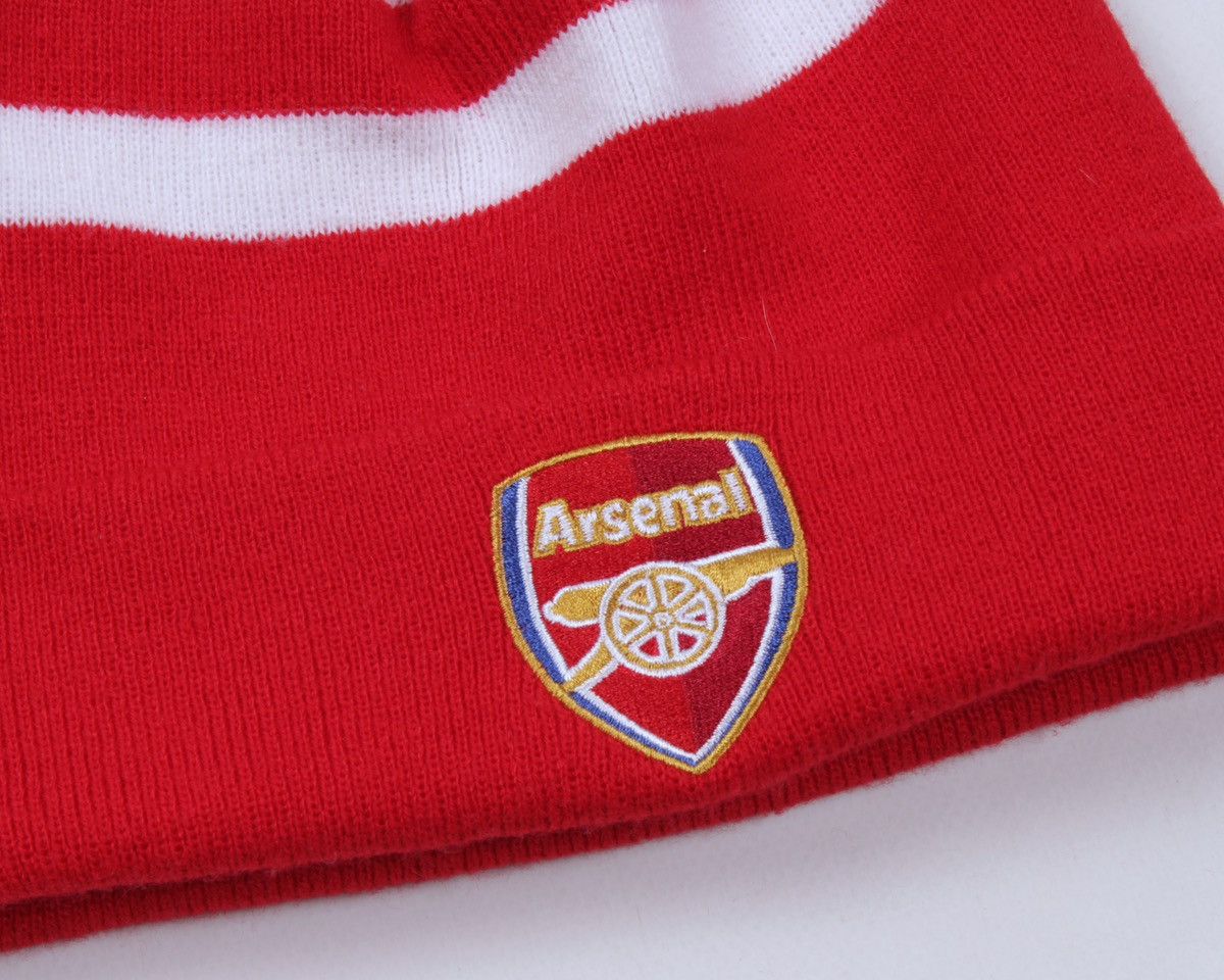 Other Official FC ARSENAL Winter Acrylic Red White Striped Beanie Size ONE SIZE - 2 Thumbnail