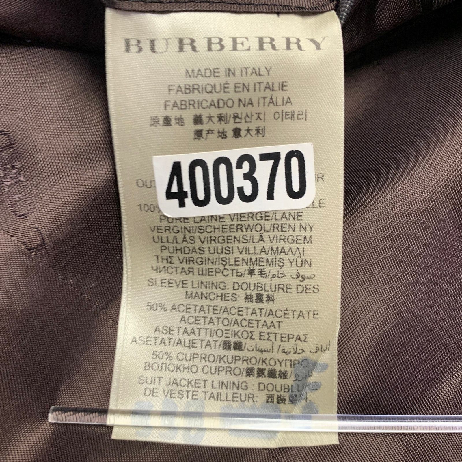 Burberry BURBERRY Size 46 Regular Grey Virgin Wool Notch Lapel Suit Size 46R - 10 Thumbnail