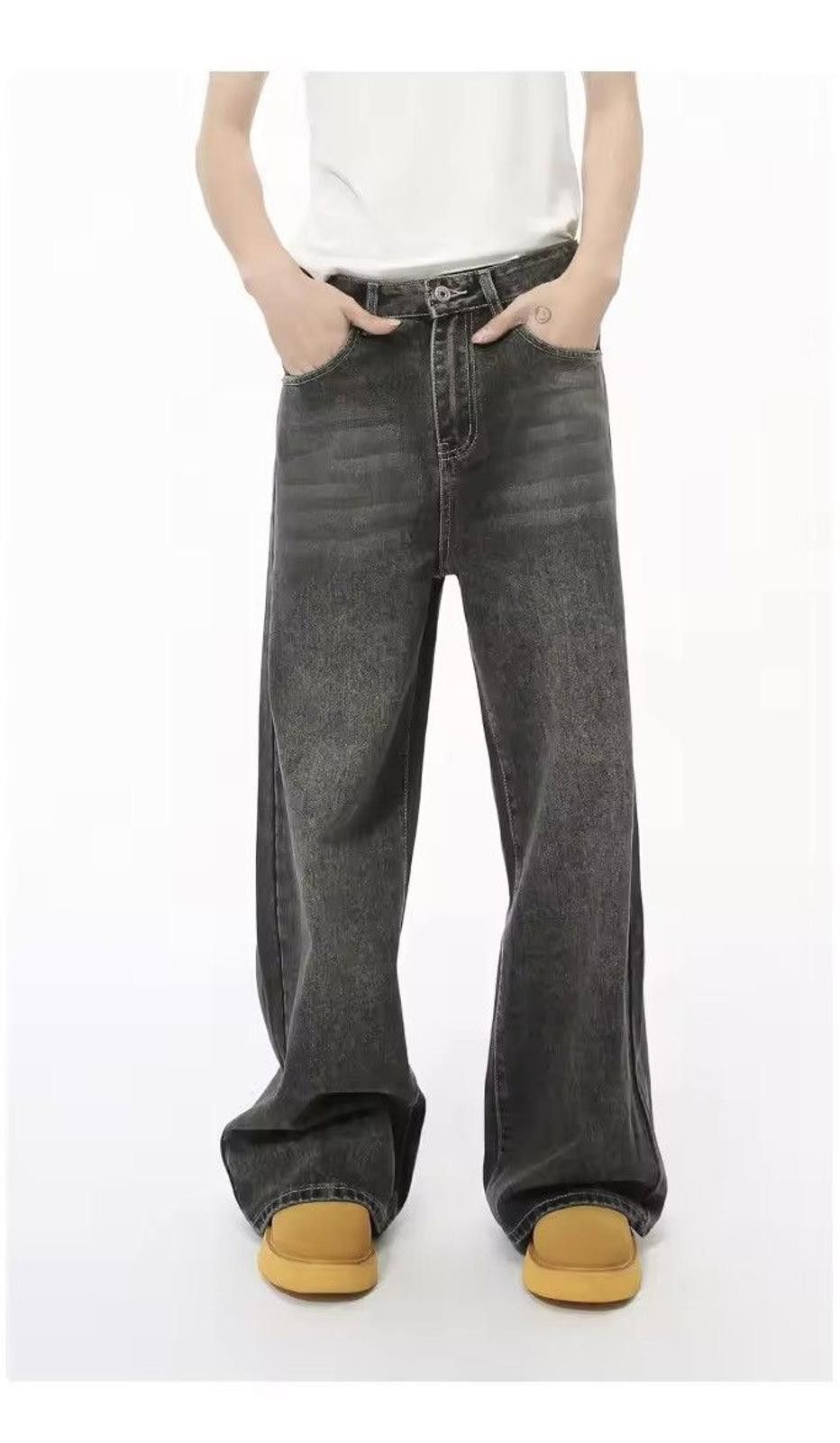 Other Distressed Whiskered Wide-Leg Denim Jeans Size US 33 - 2 Thumbnail