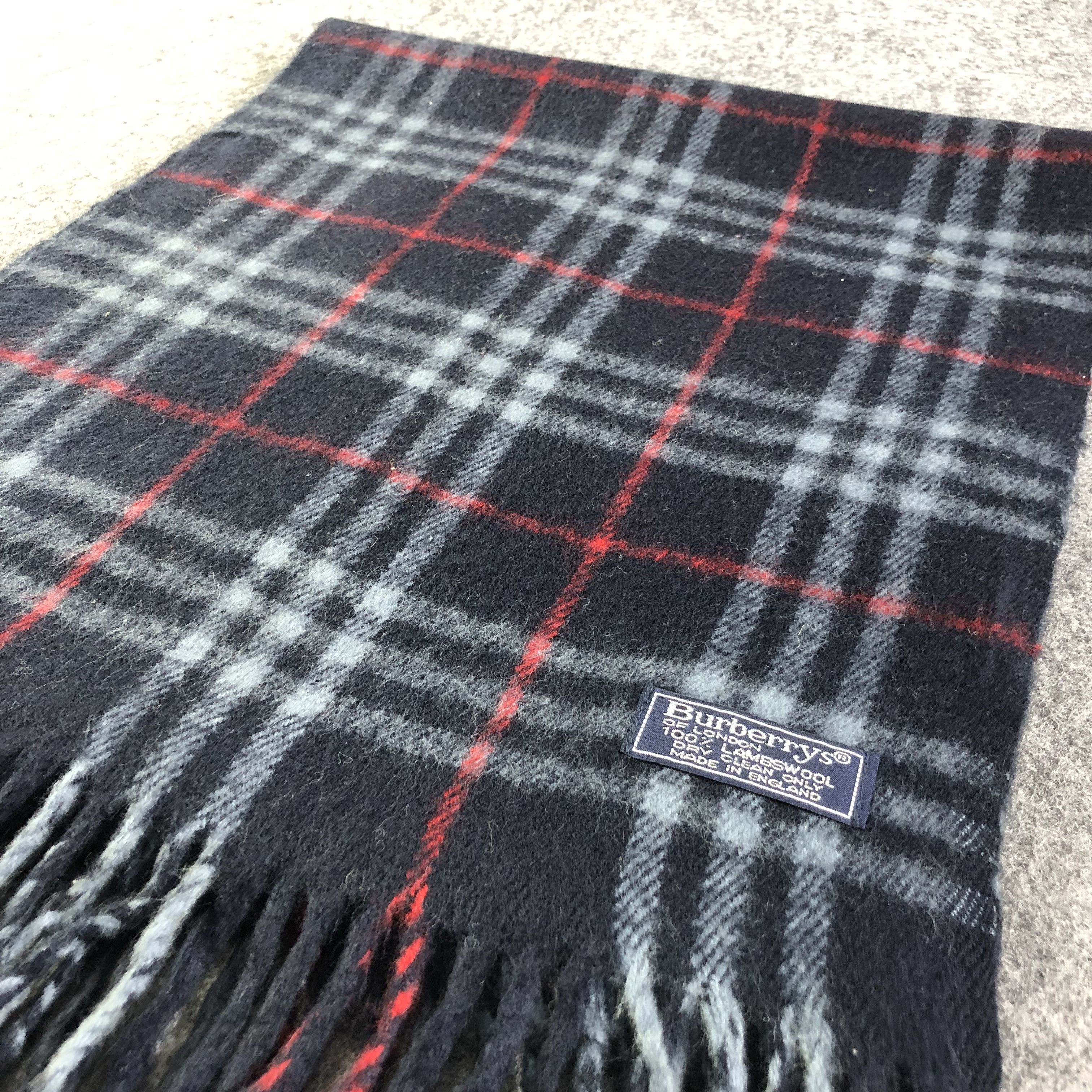 Burberry Burberrys Blue Nova Check Wool Scarf Muffler V1592 Size ONE SIZE - 2 Thumbnail