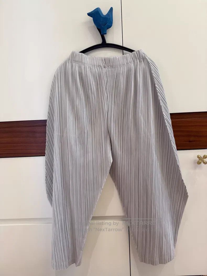 Issey Miyake Issey Miyake size:3 Light Gray Slightly Carrot Pants Size 31" - 3 Thumbnail