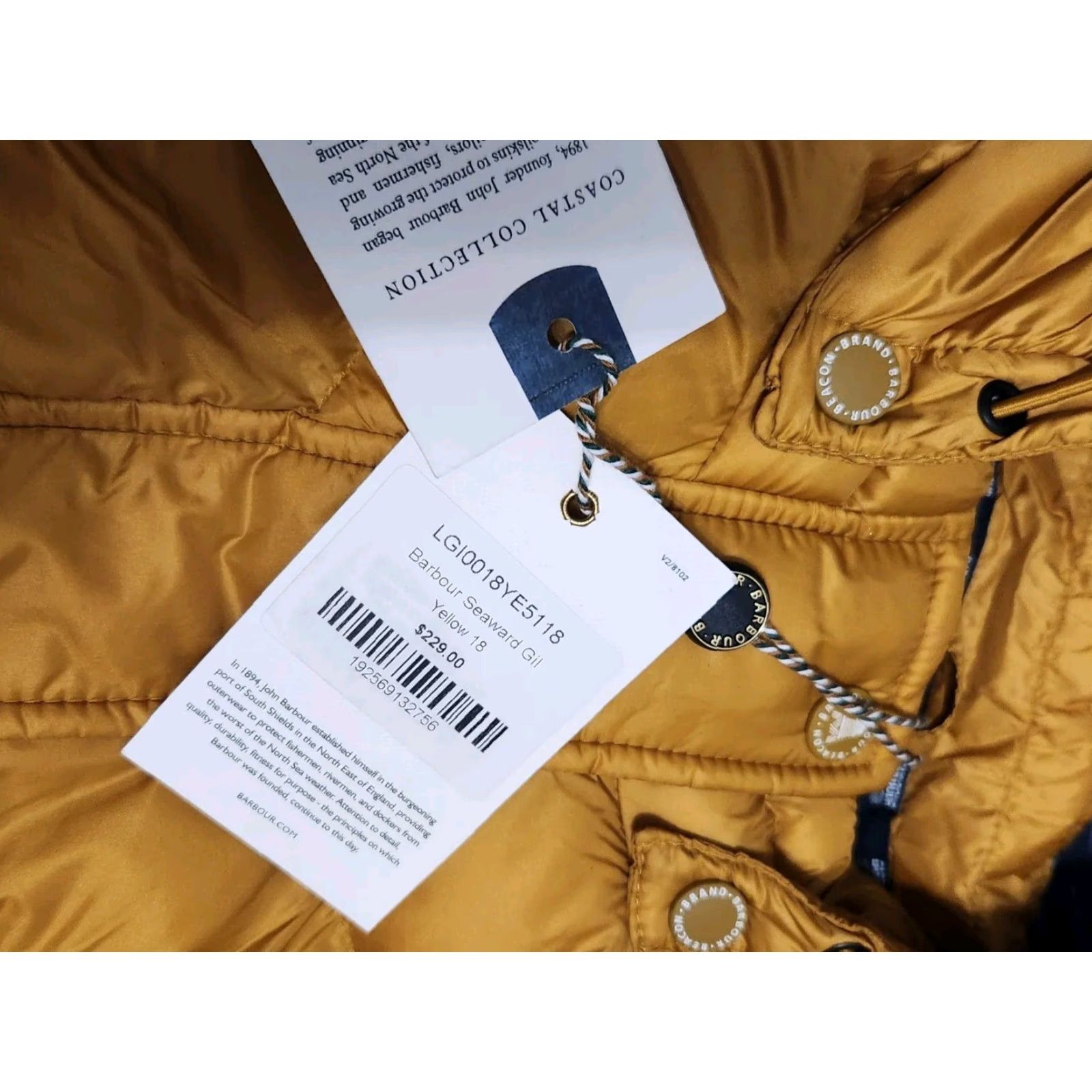 Barbour VINTAGE Barbour Women’s mustard yellow bodywarmer SZ 14 LARGE BRAND NEW Vest Sleeveless Zip Regular Women IN Style Size L / US 10 / IT 46 - 2 Thumbnail