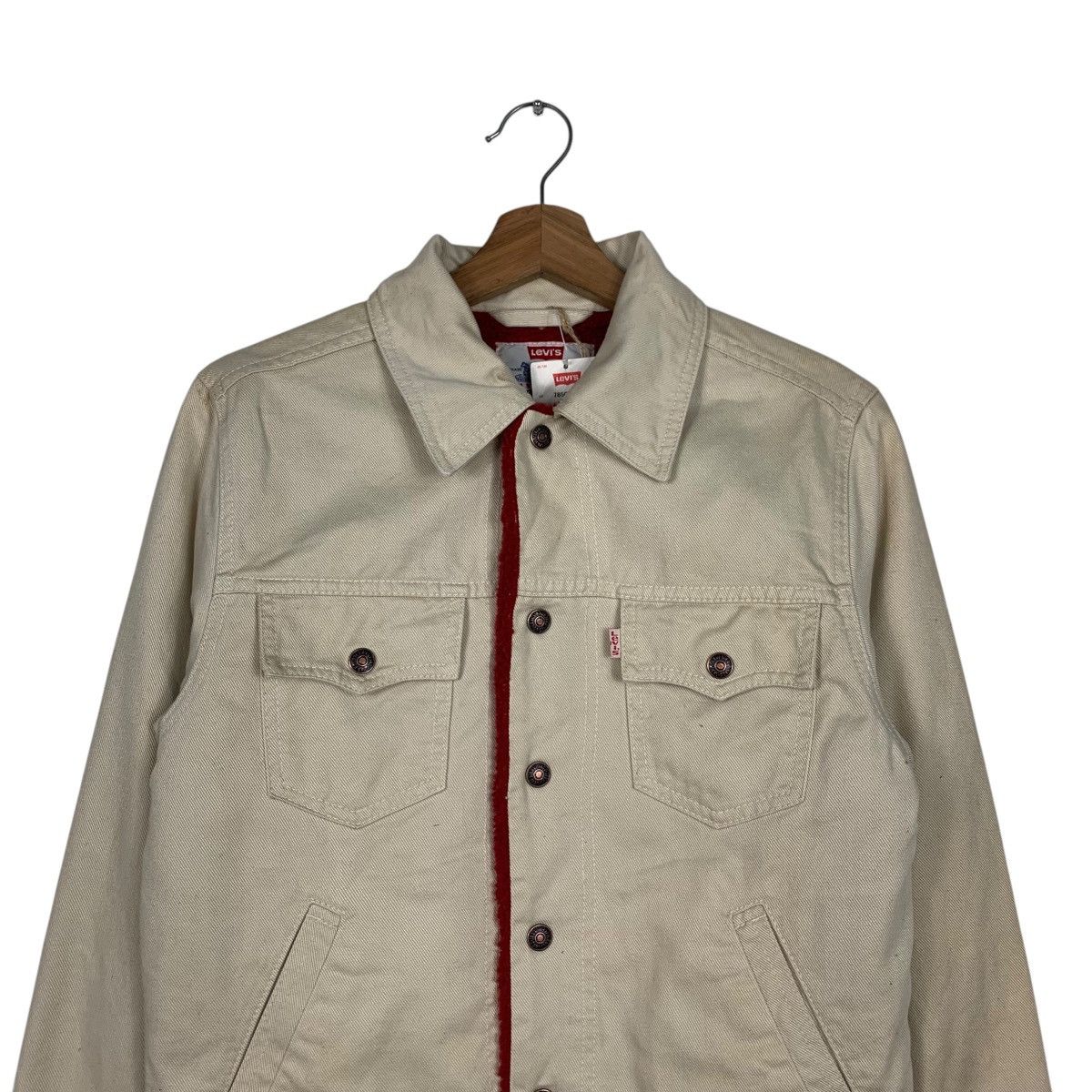 Levi's LEVIS Red Fleece Lined Beige Denim Jacket #1931-C84 Size M / US 6-8 / IT 42-44 - 2 Thumbnail
