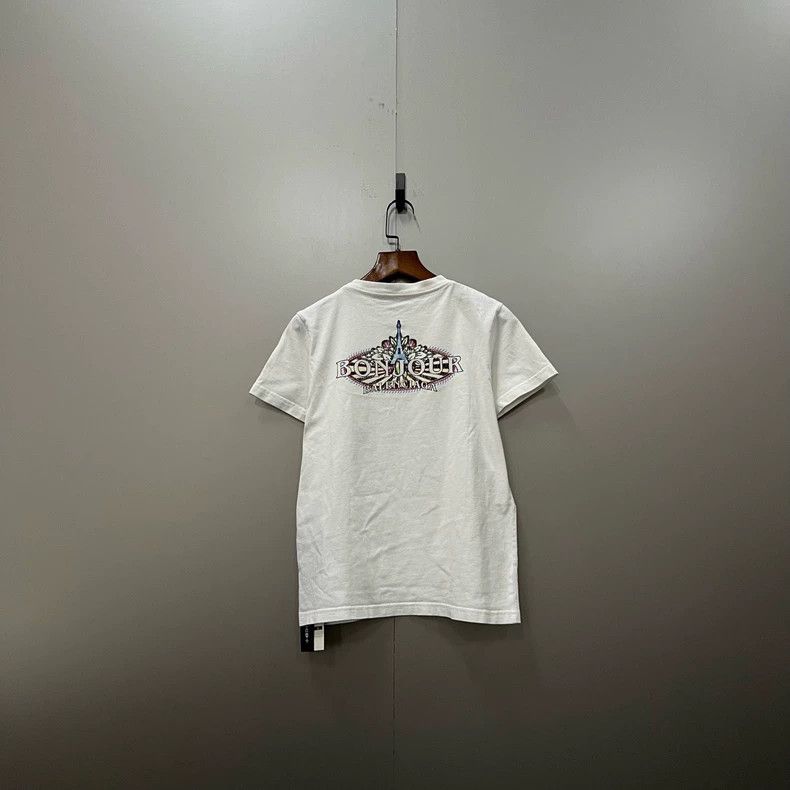 Balenciaga Balenciaga White Eiffel Tower Printed Logo Short Sleeve Size US M / EU 48-50 / 2 - 2 Thumbnail