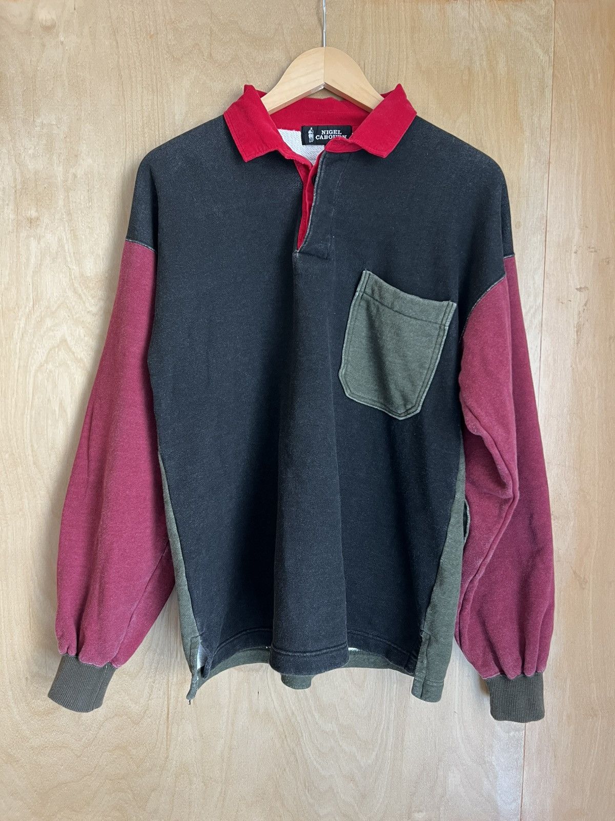 Vintage Nigel Cabourn Pullover Collar Sweatshirt Rugby Polo