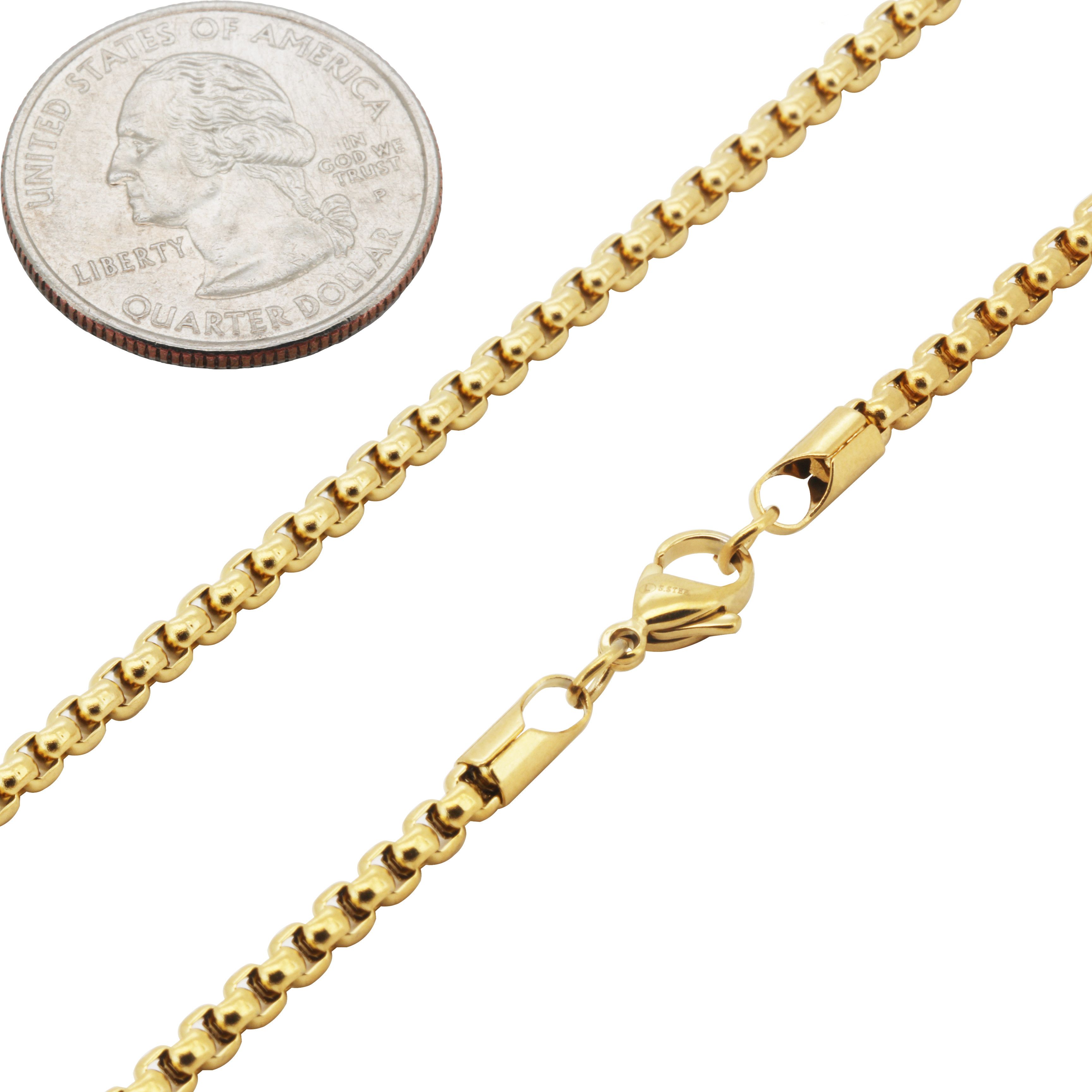 Other 316L SS 18k GP 3mm Box Bracelet 7.5” Size ONE SIZE - 1 Preview