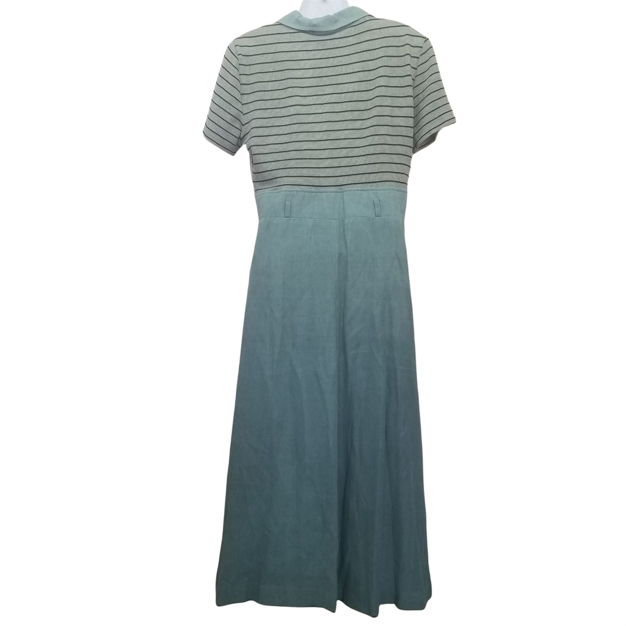 Other JSJ Petites 12 Vintage 90s Dress Green Stripe Knit Button Do Size XL / US 12-14 / IT 48-50 - 2 Thumbnail