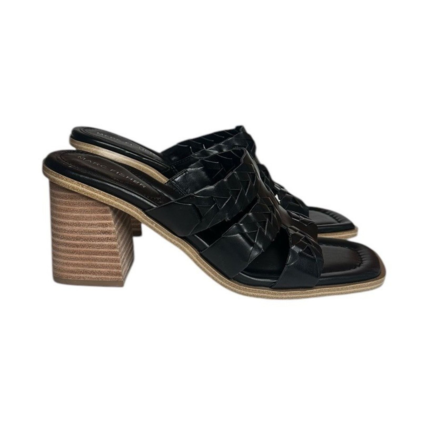 Marc Fisher Marc Fisher Melita Black Chunky Block Heel Slide Sandals 8 Size US 8 / IT 38 - 1 Thumbnail