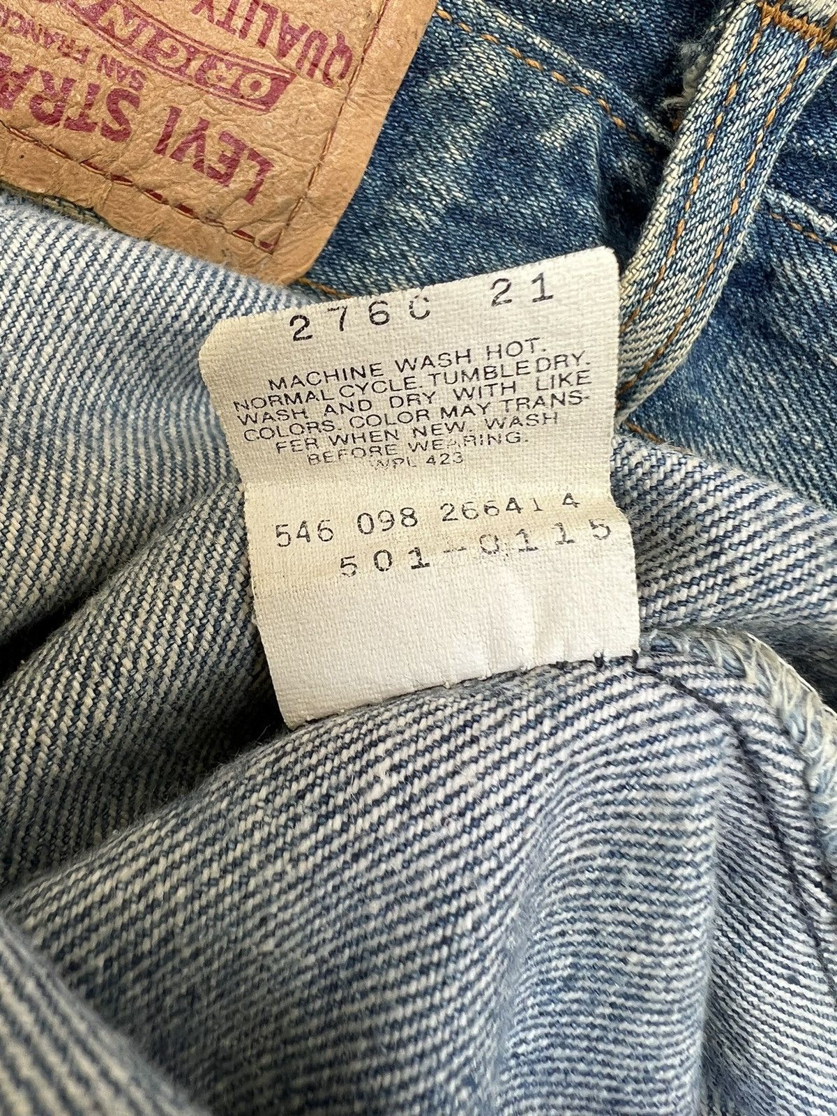 Levi's Vintage 80s Levi’s 501 Distressed Muddy Denim Jeans Size US 31 - 25 Thumbnail
