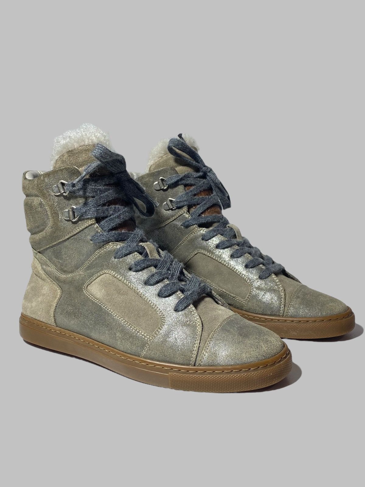 Brunello Cucinelli Brunello Cucinelli High Top Leather Sneakers Size US 7.5 / IT 37.5 - 2 Thumbnail